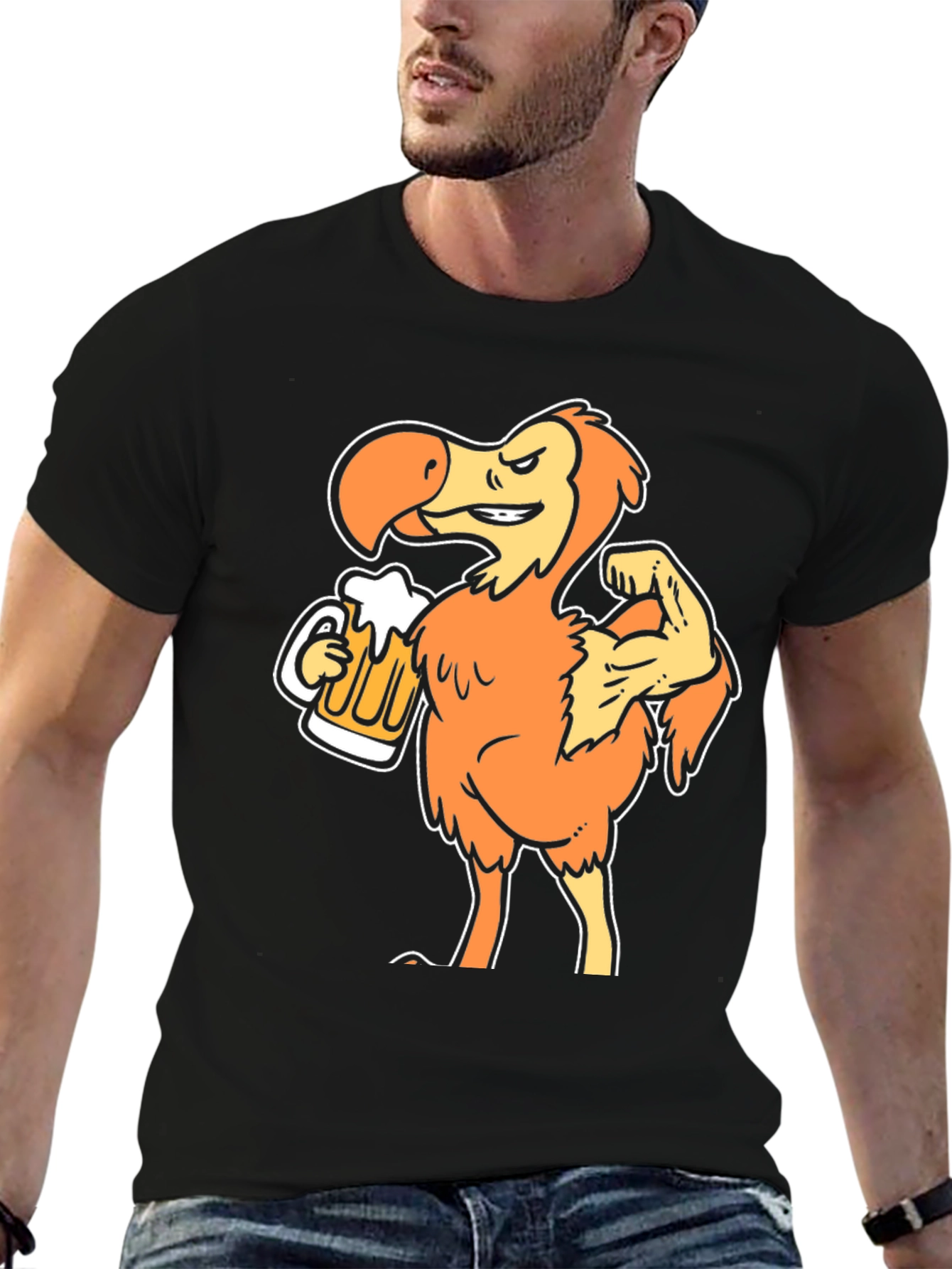 Black Dodo Bird Beer T-Shirt - Funny Gym Workout Tee view 6