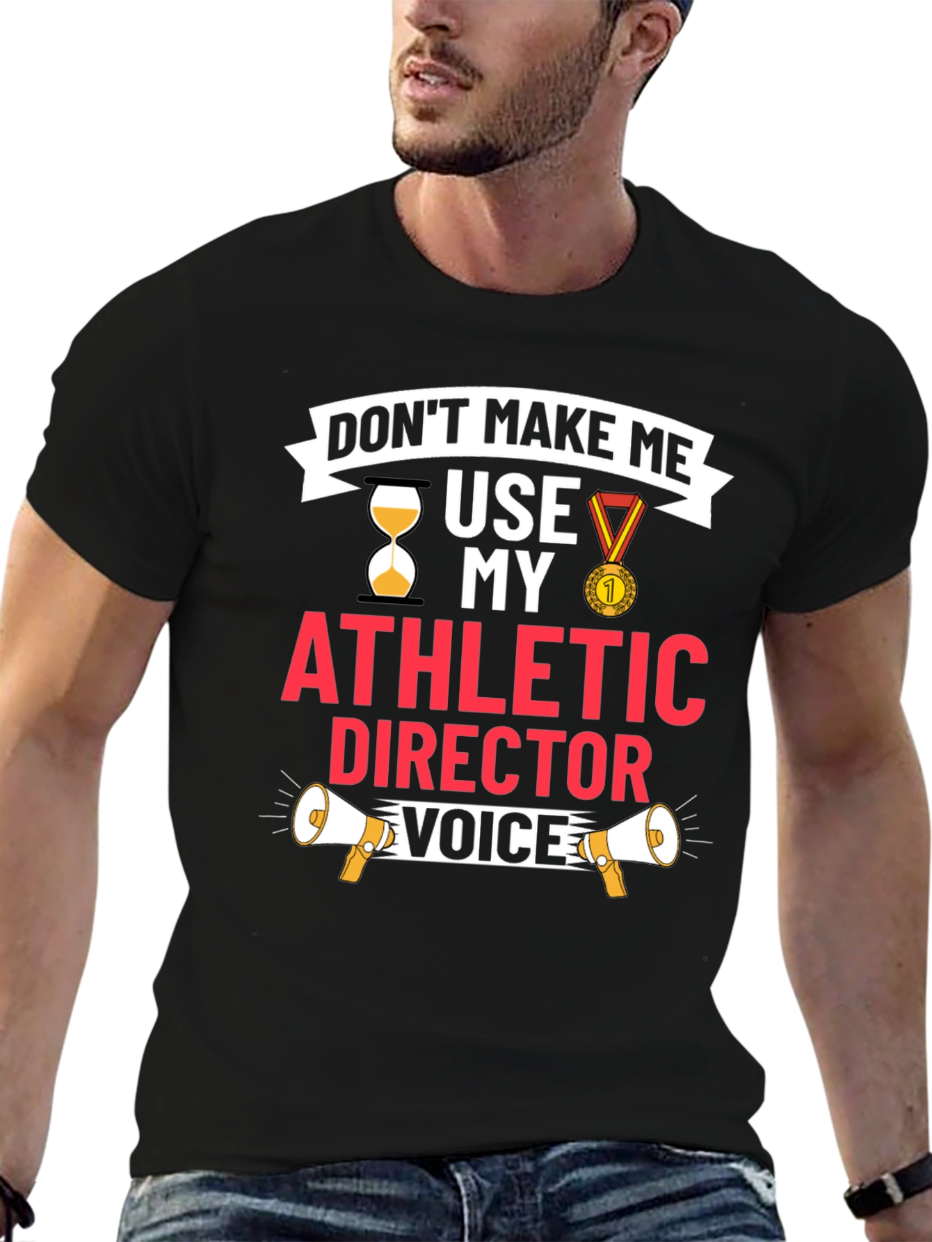 Black Athletic Director Voice T-Shirt view 6
