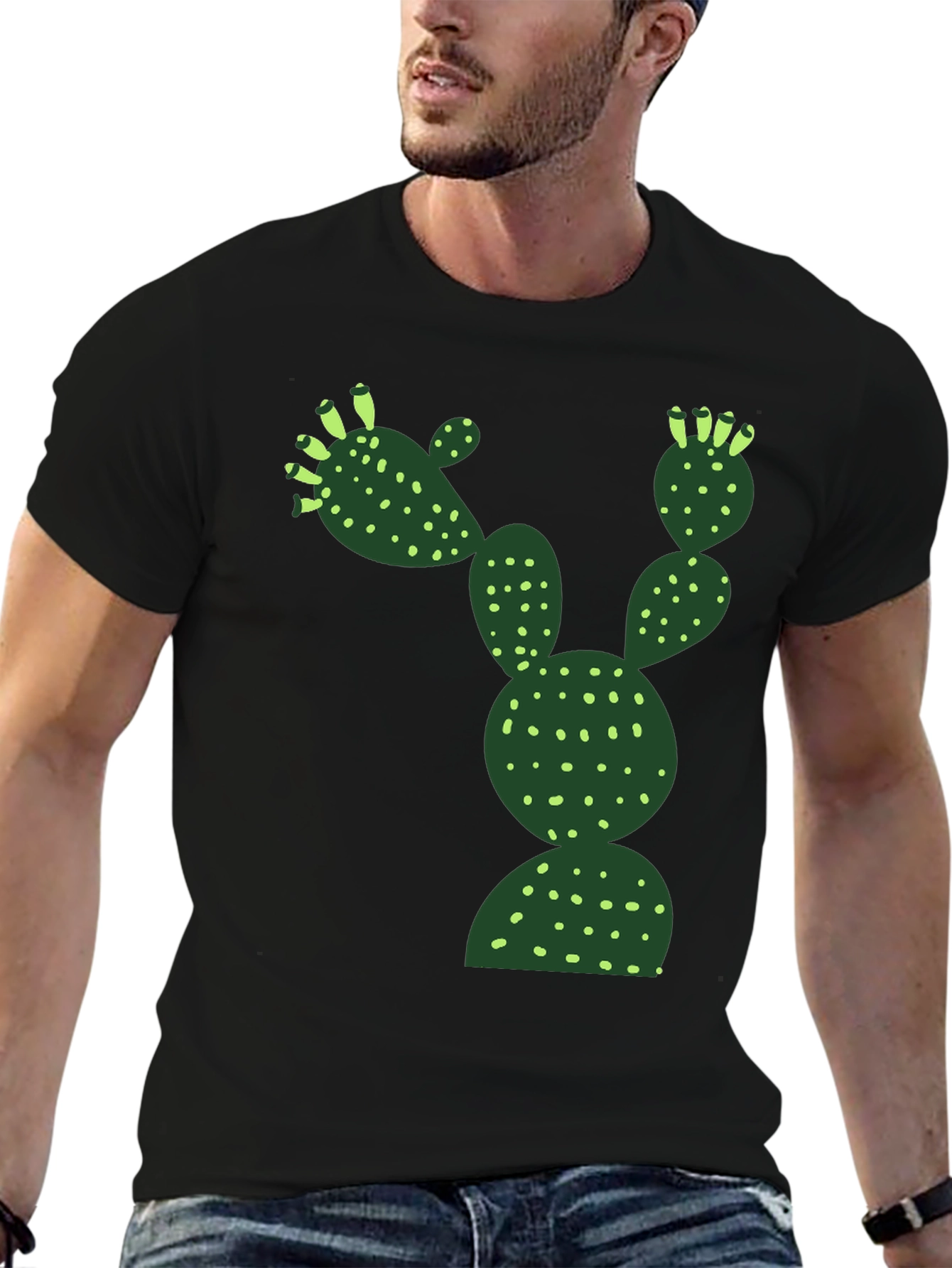 Black Cactus Graphic Tee - Desert Humor T-Shirt view 6