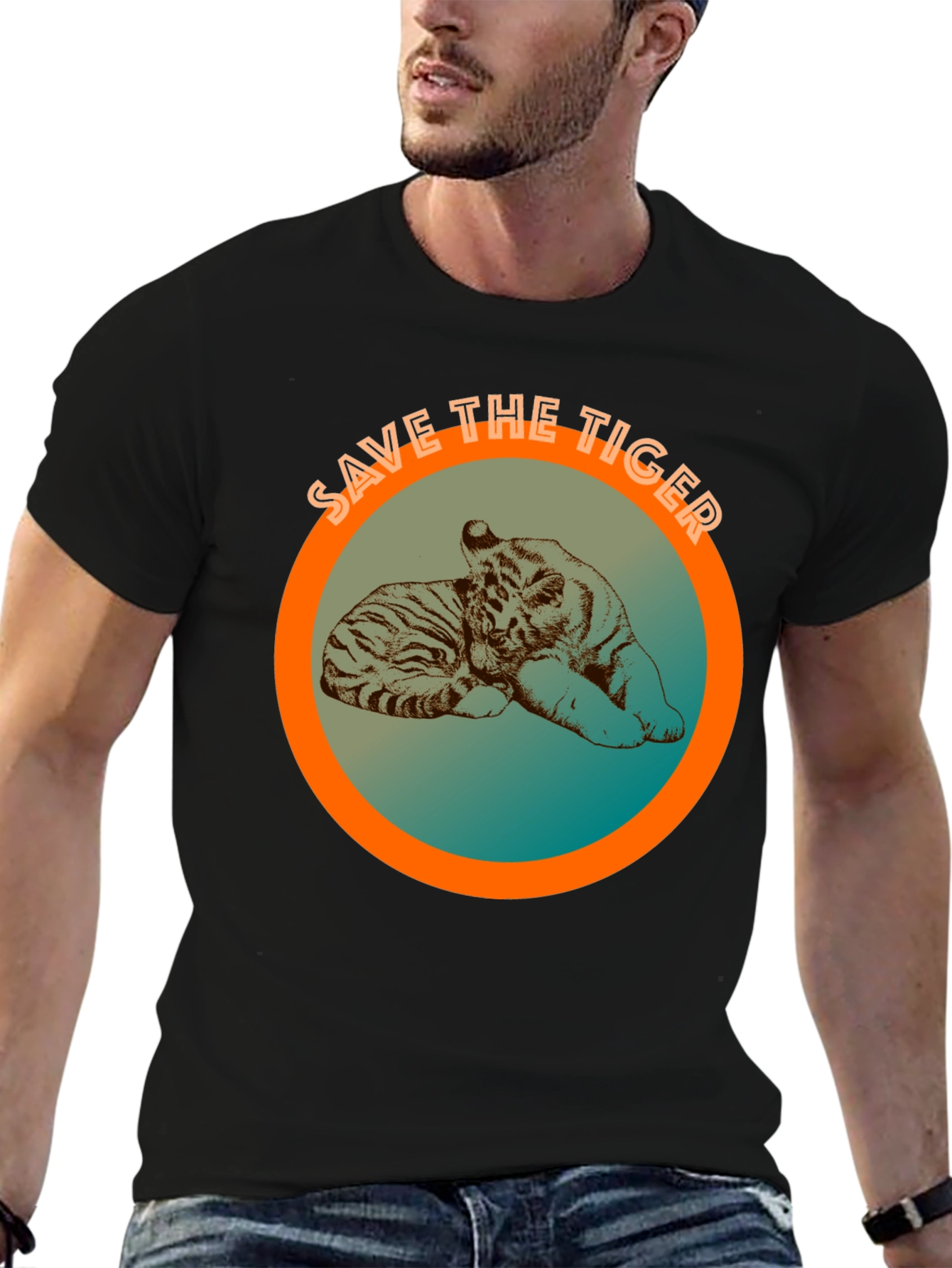 Black Save the Tiger Graphic Tee view 6