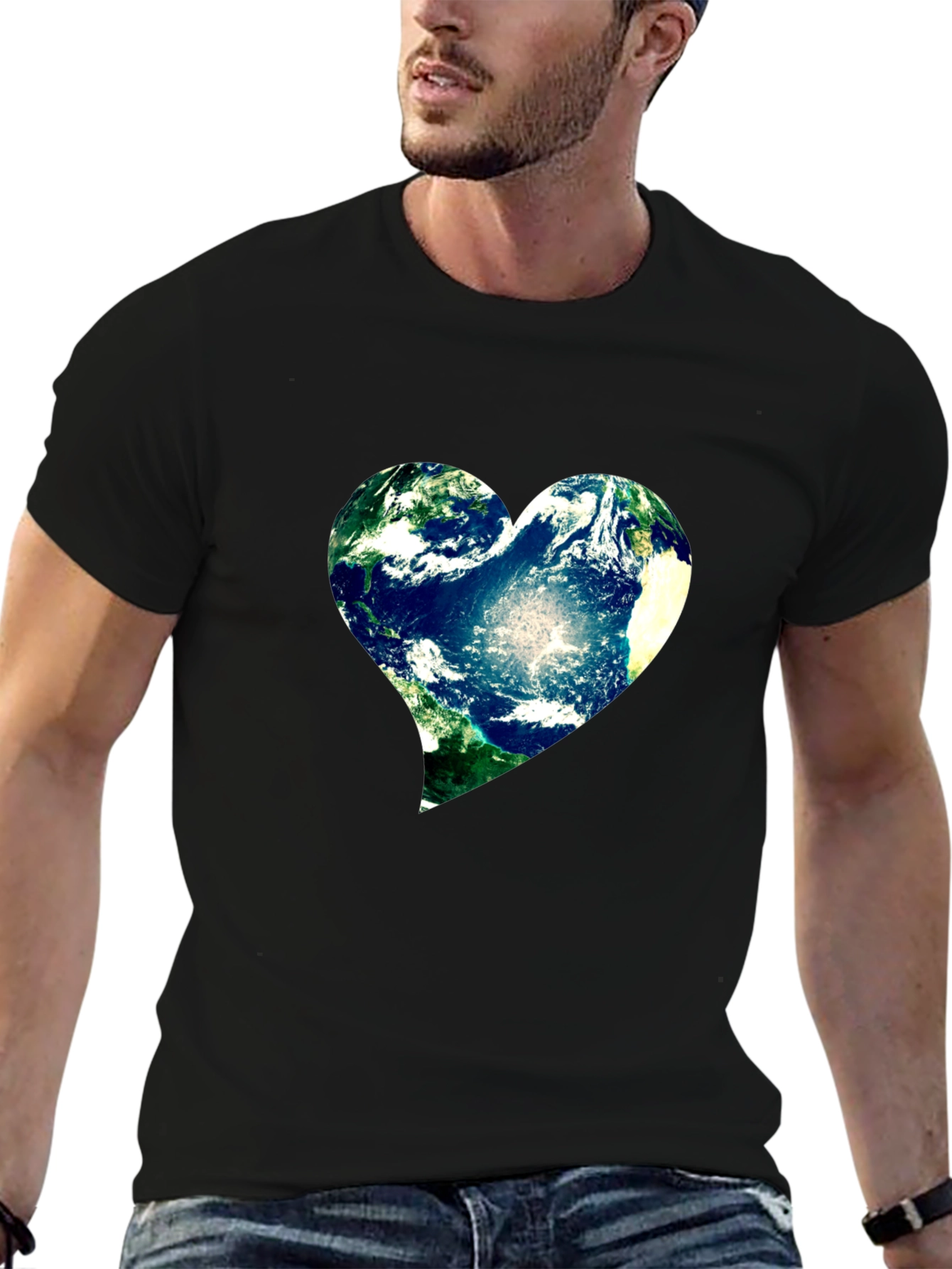 Black Earth Heart Tee - Show Your Love for the Planet! view 6