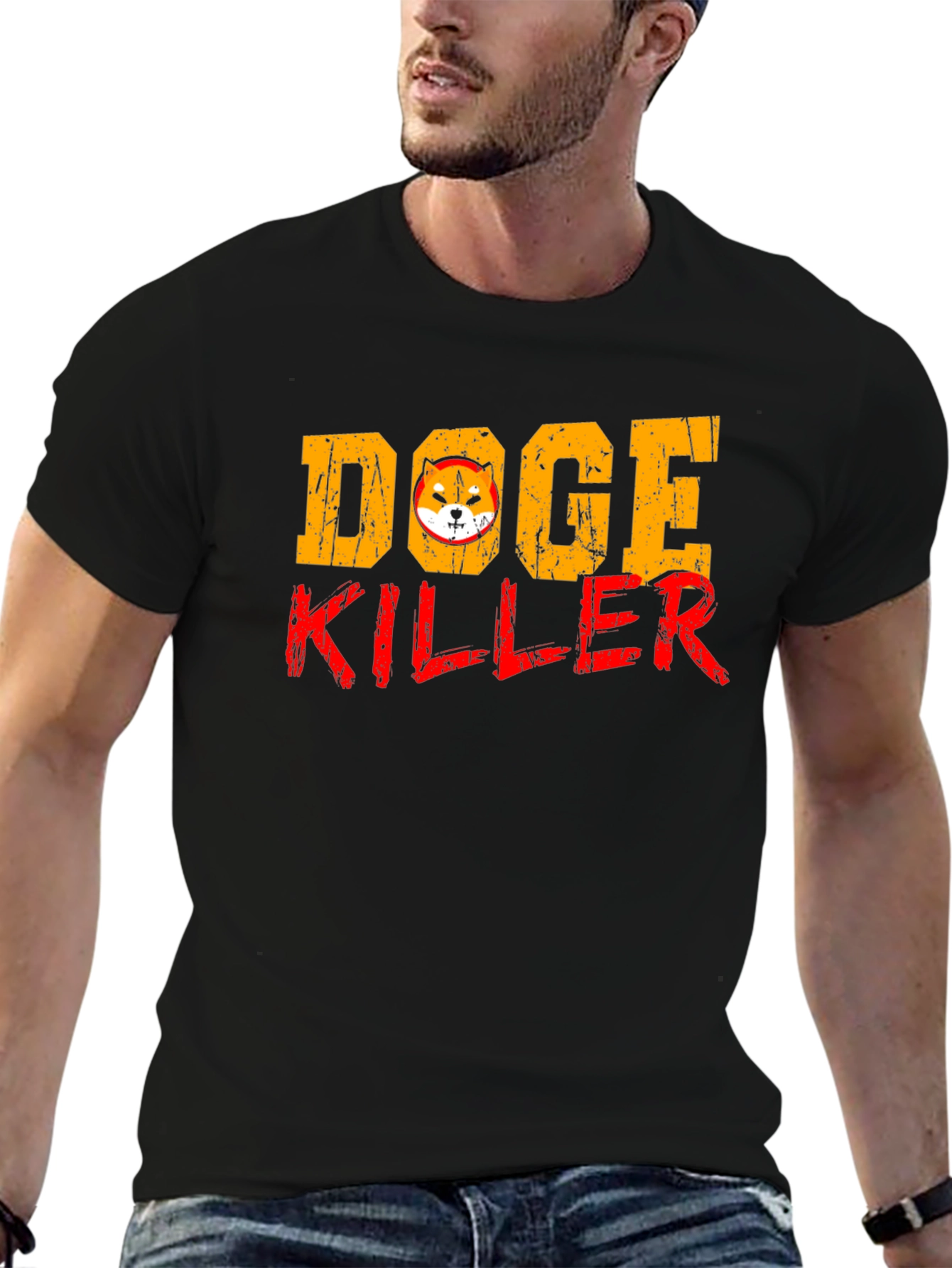 Black Doge Killer Graphic Tee - Black Short Sleeve Shirt view 6