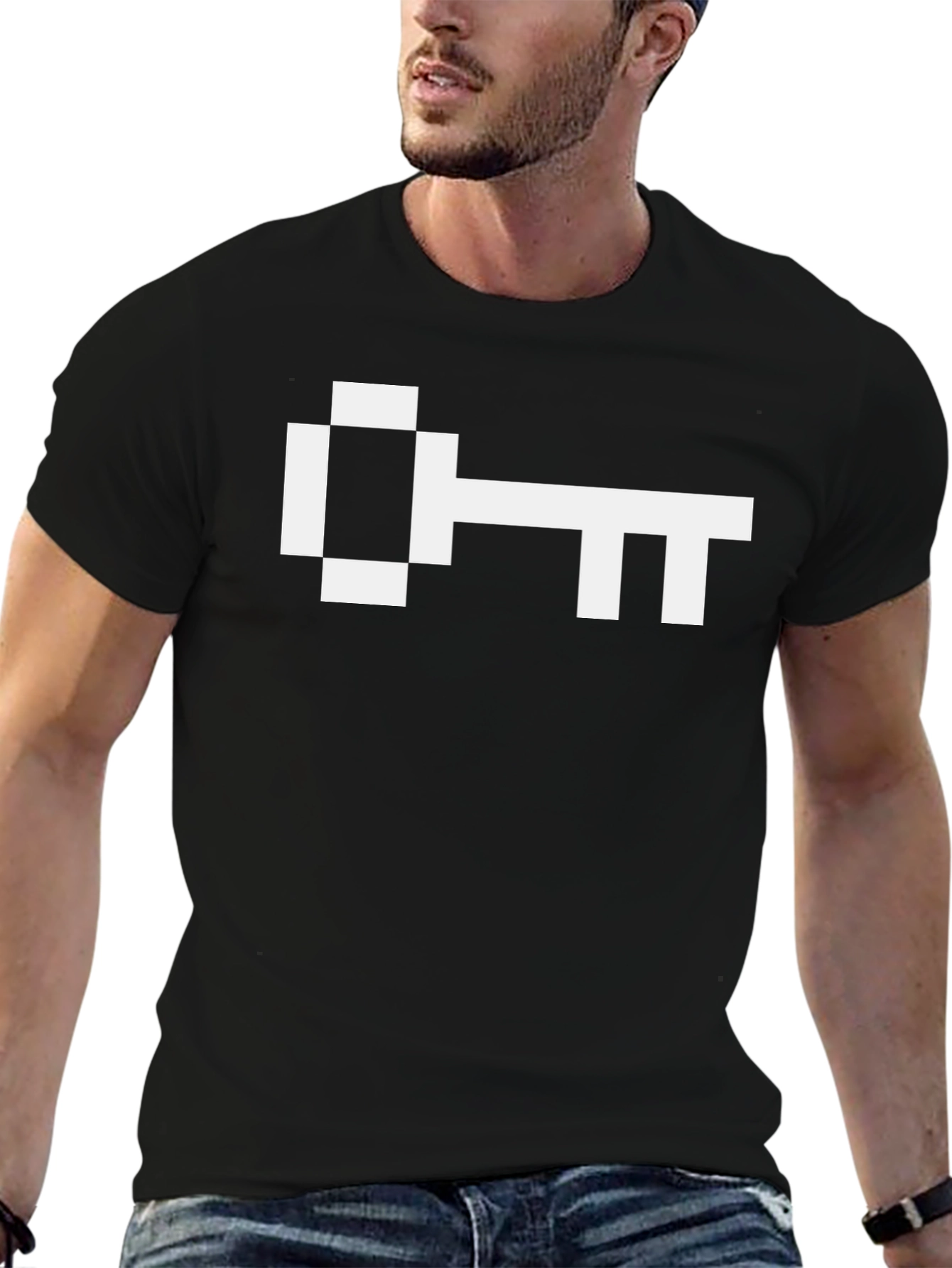 Black Pixel Key Graphic Tee - Unlock Your Style! view 6