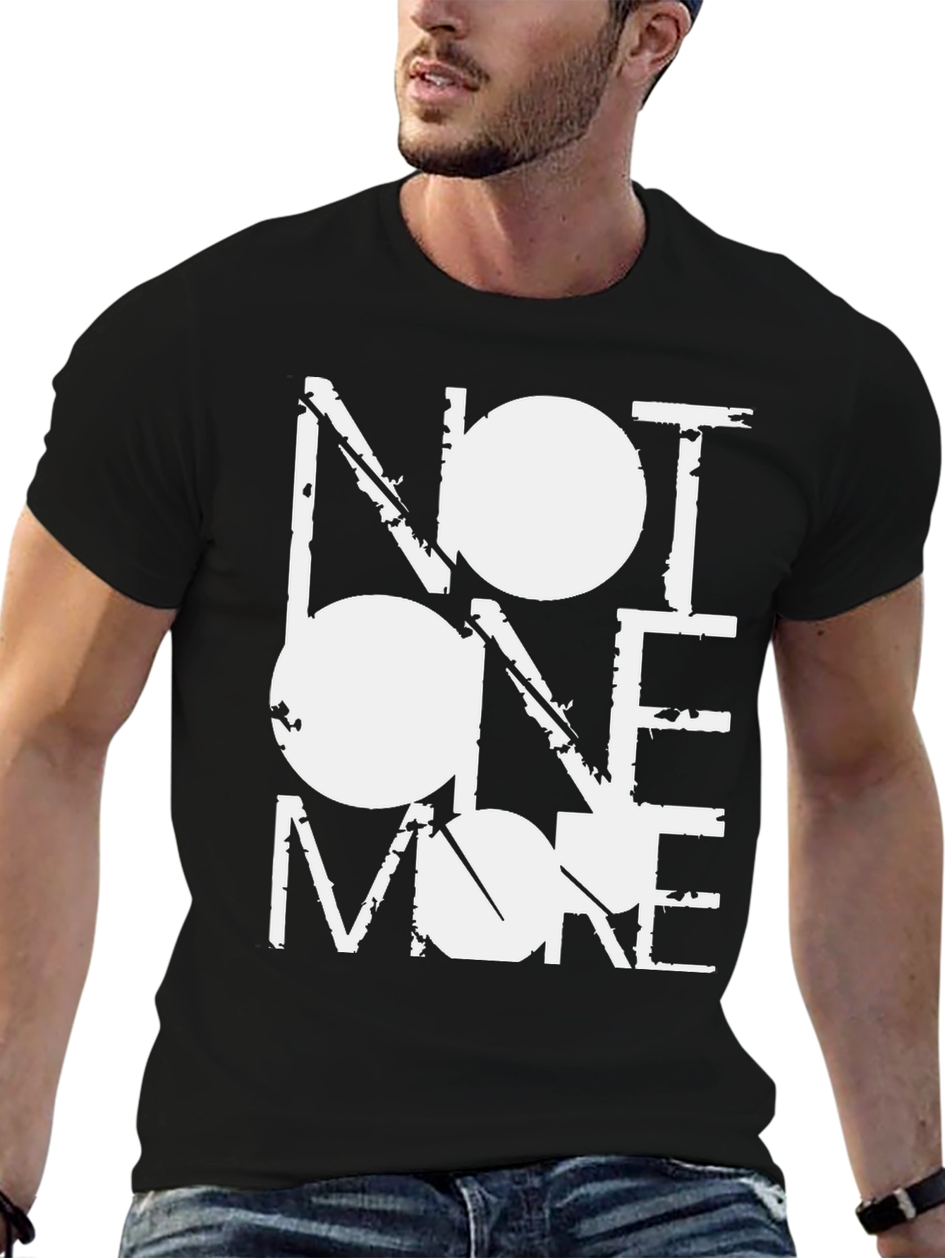 Black Distressed Graphic Tee - Not One More view 6