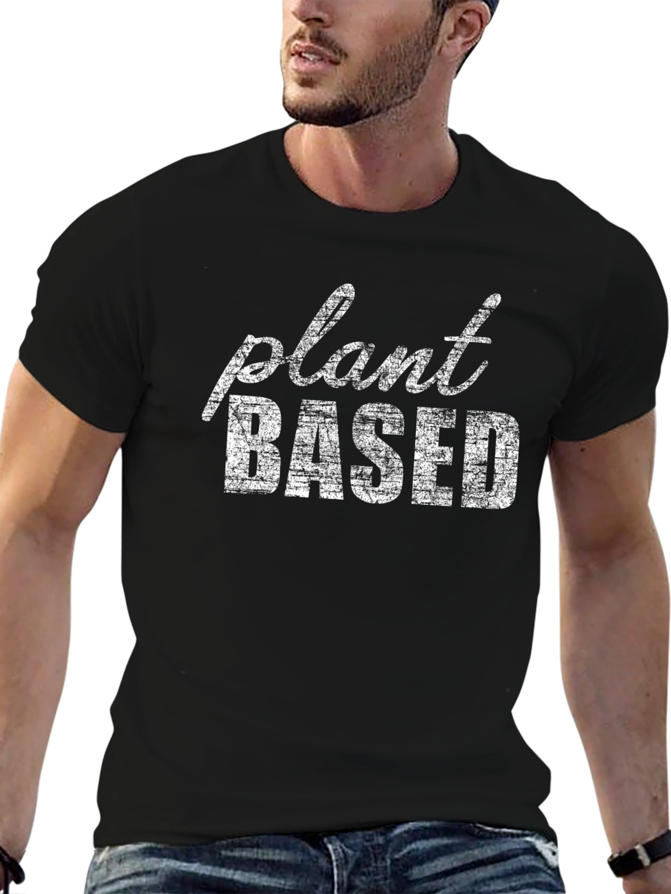 Black Plant Based T-Shirt - Vegan Lifestyle Tee view 6