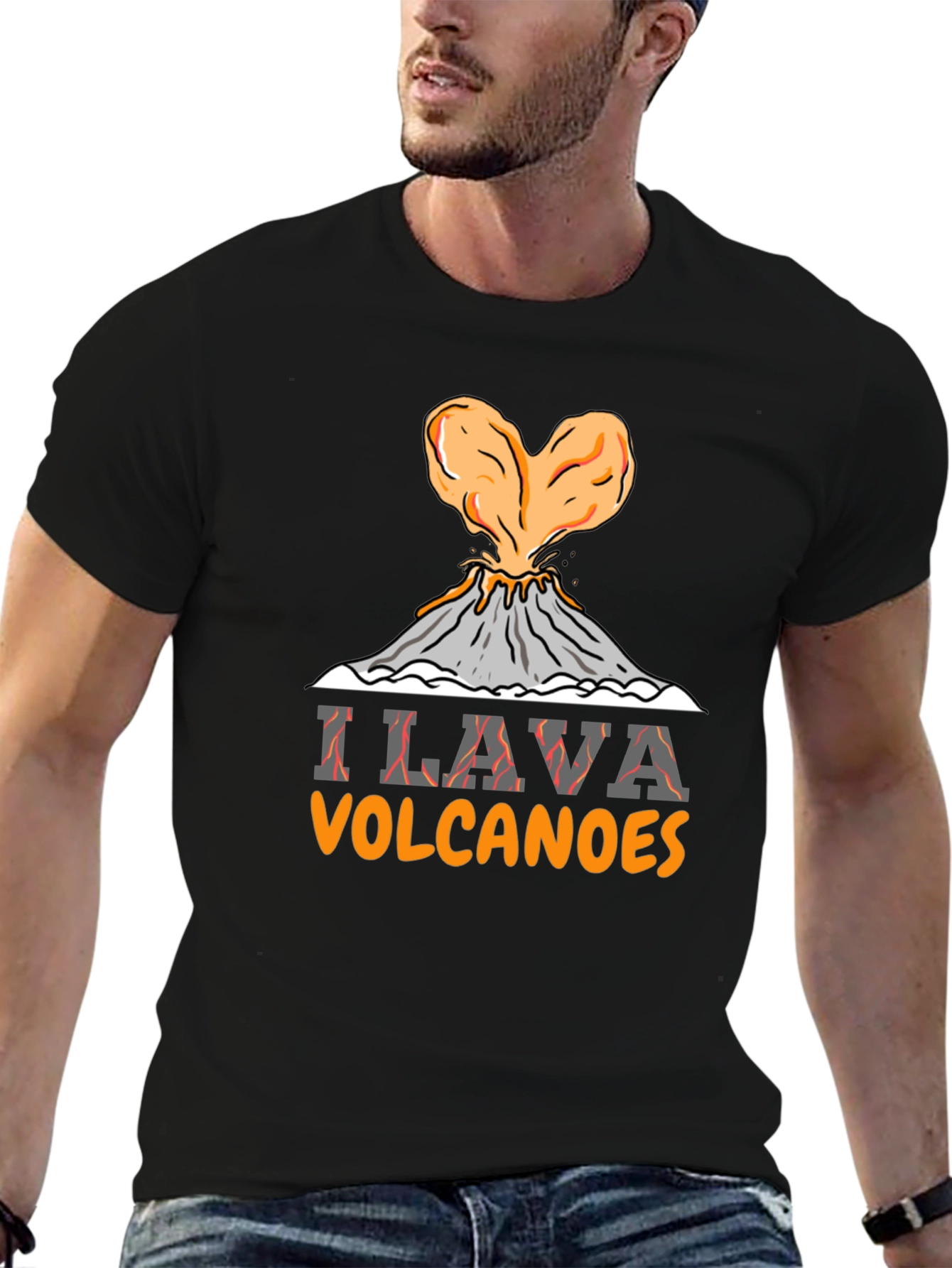 Black I Lava Volcanoes Graphic Tee view 6