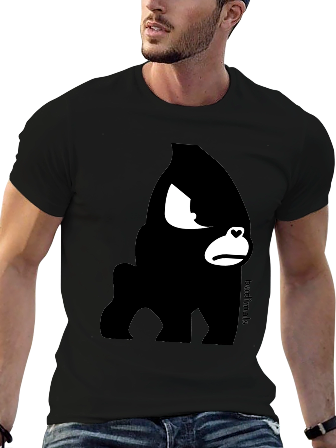 Black Badimals Black Gorilla Graphic T-Shirt view 6