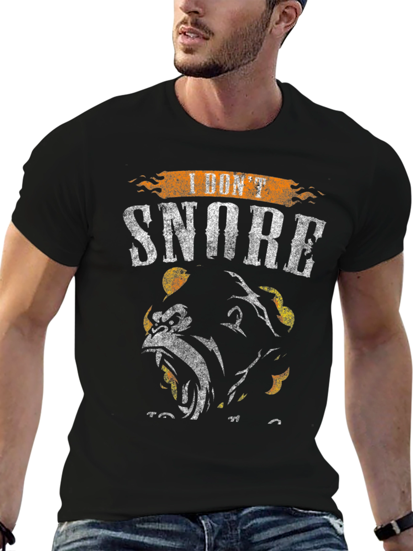 Black I Don't Snore Gorilla Graphic Tee - Black view 6