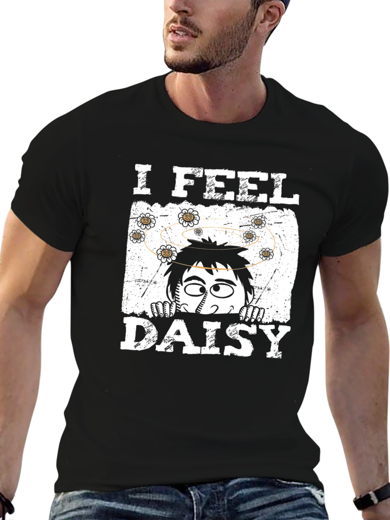 Black I Feel Daisy Graphic T-Shirt view 6