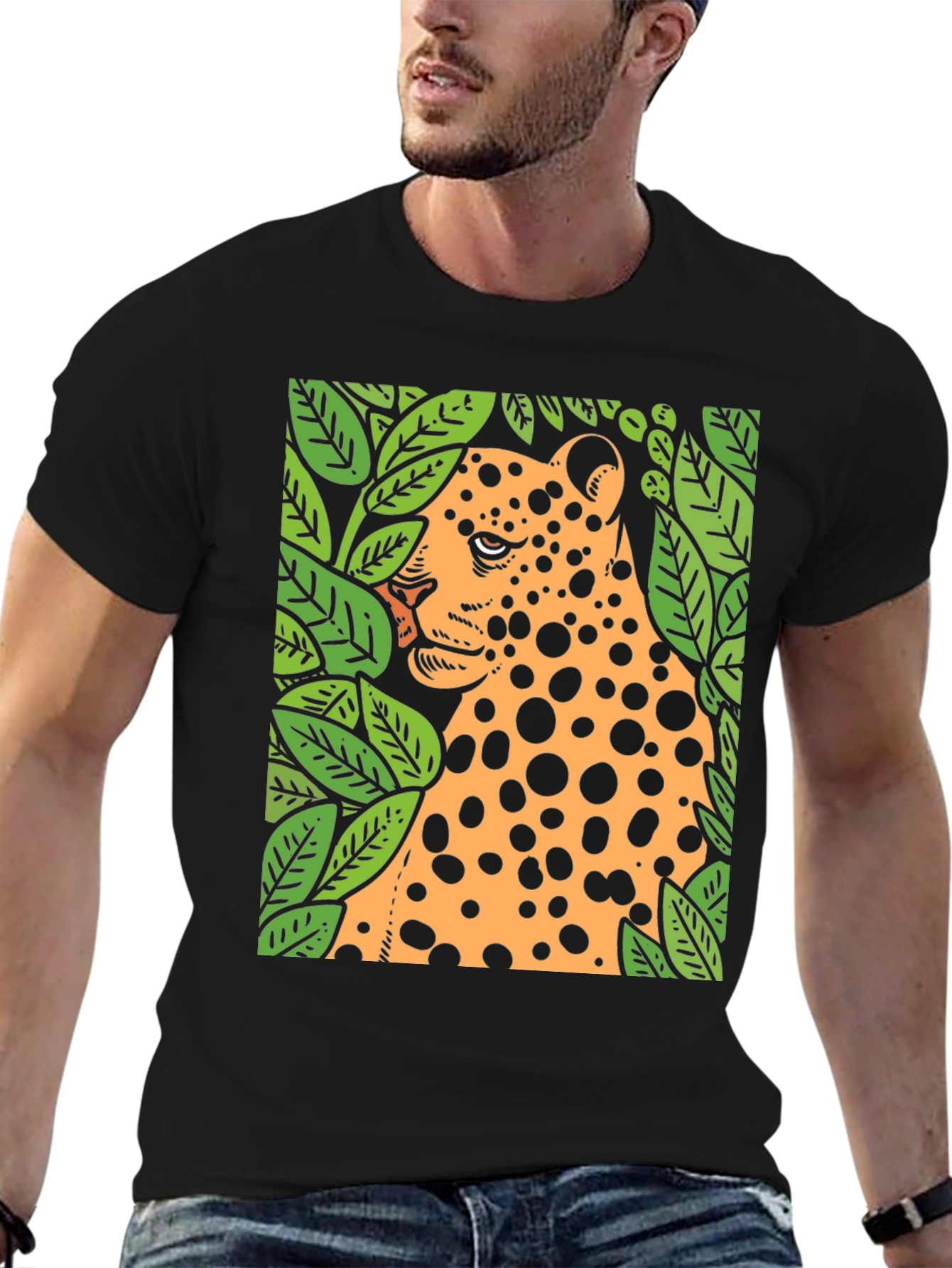 Black Leopard Print T-Shirt - Urban Style view 6