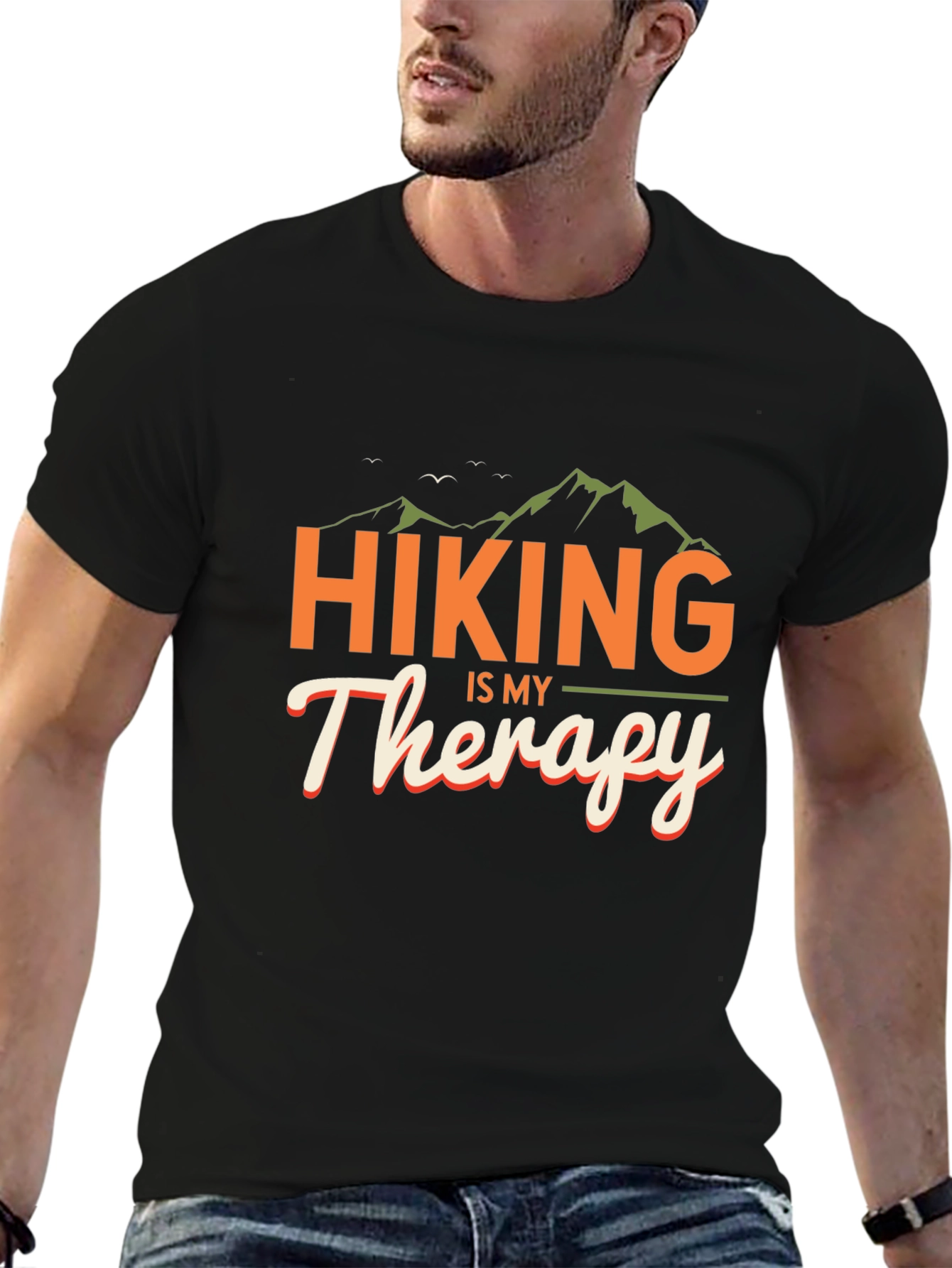 Black Hiking is My Therapy T-Shirt view 6