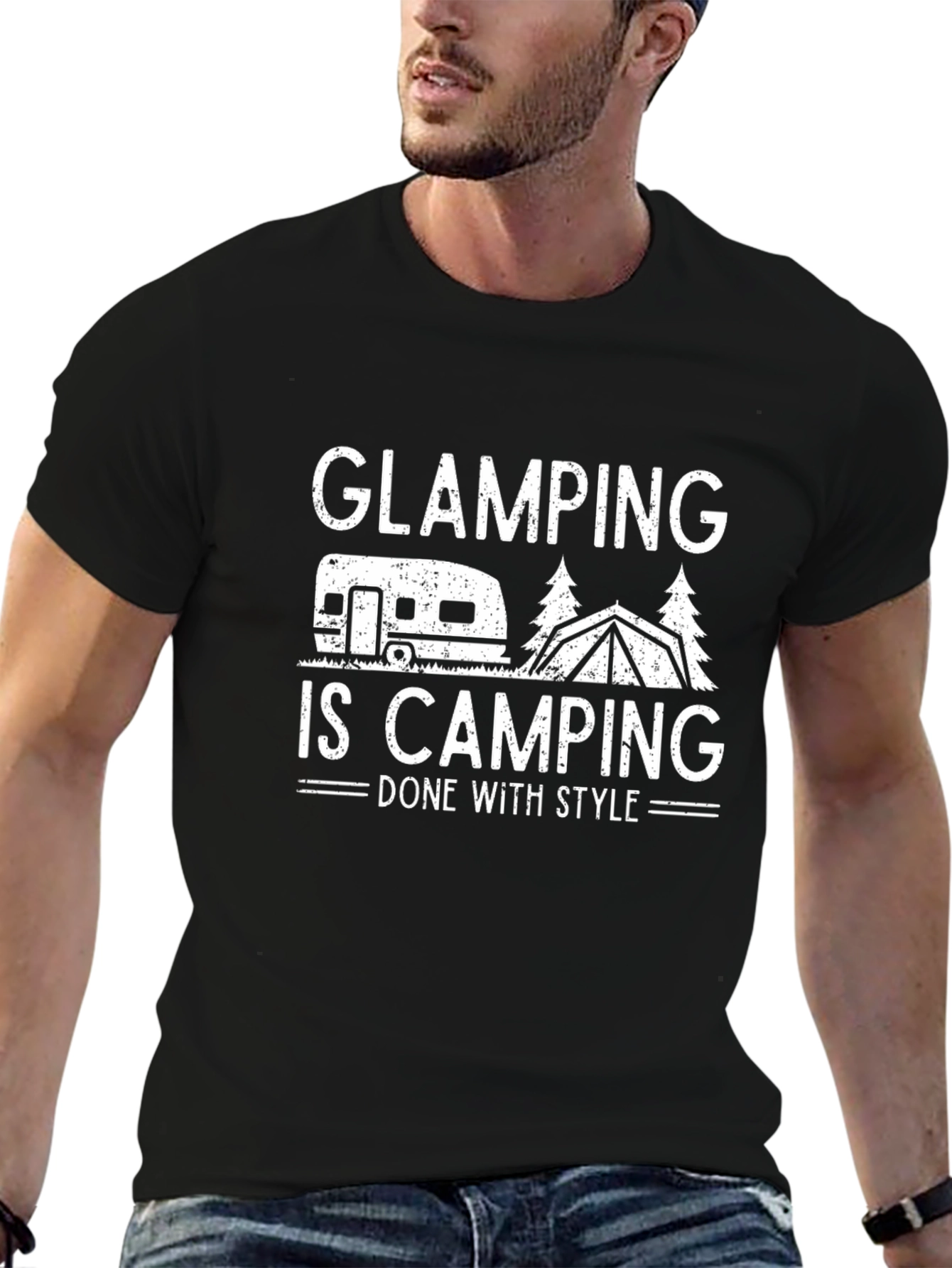 Black Glamping is Camping T-Shirt - Done With Style view 6