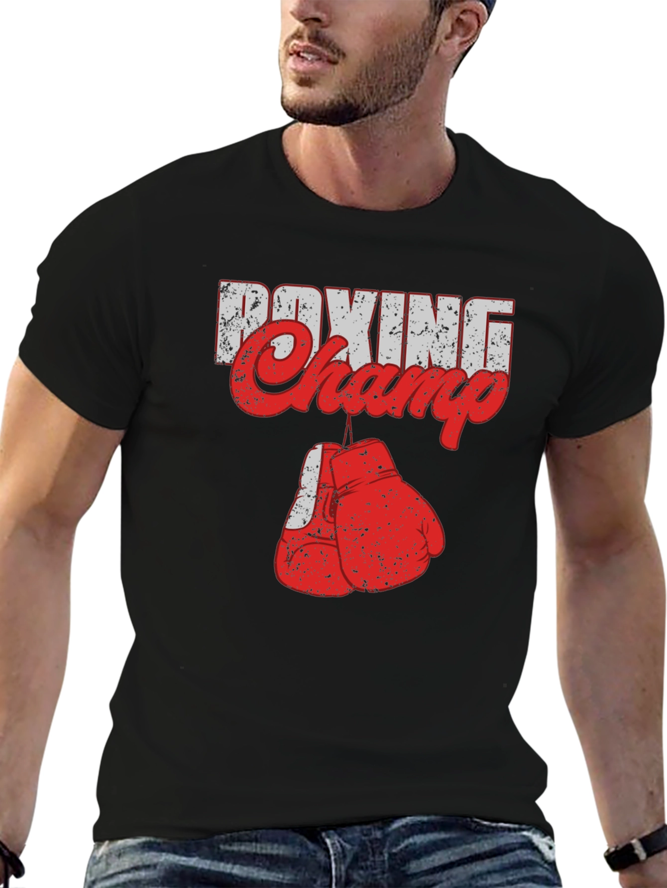 Black Boxing Champ Graphic Tee - Black Cotton view 6