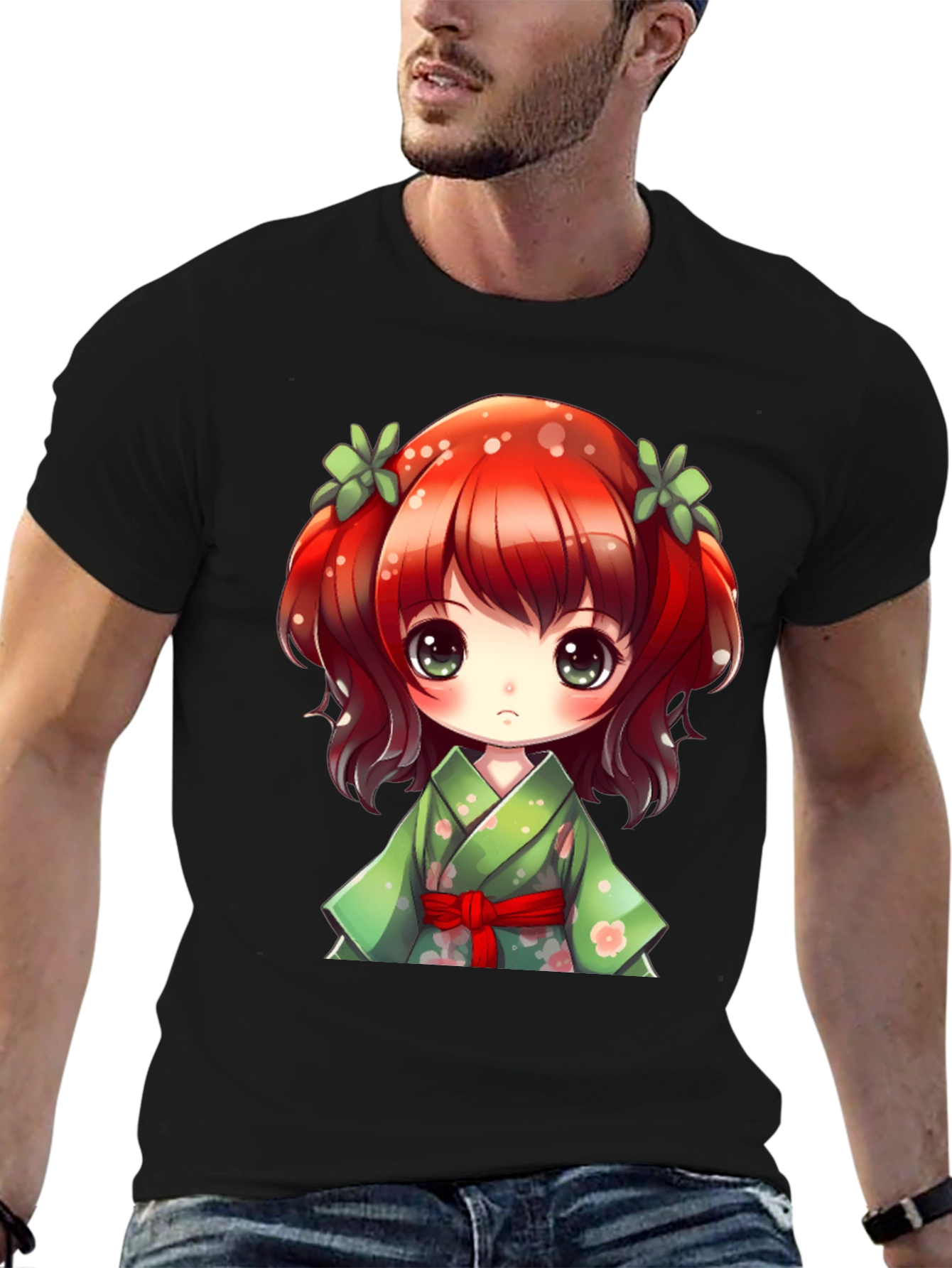 Black Anime Girl Graphic Tee - Kawaii Style view 6