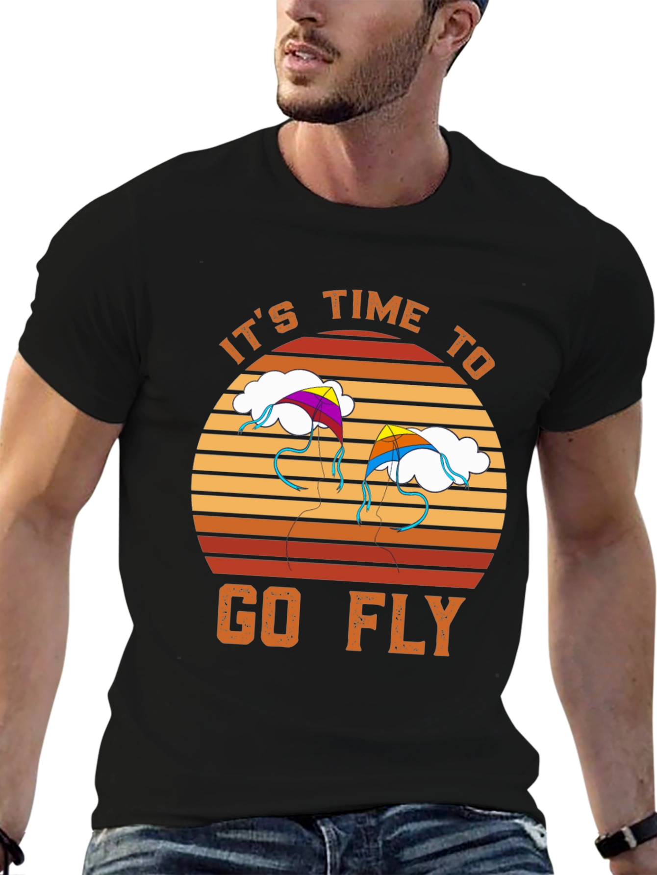 Black It's Time to Go Fly T-Shirt view 6