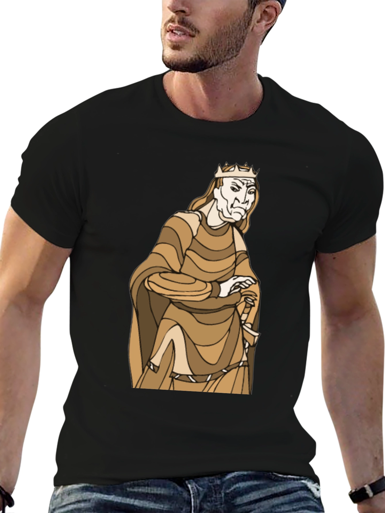 Black King Graphic Black T-Shirt view 6