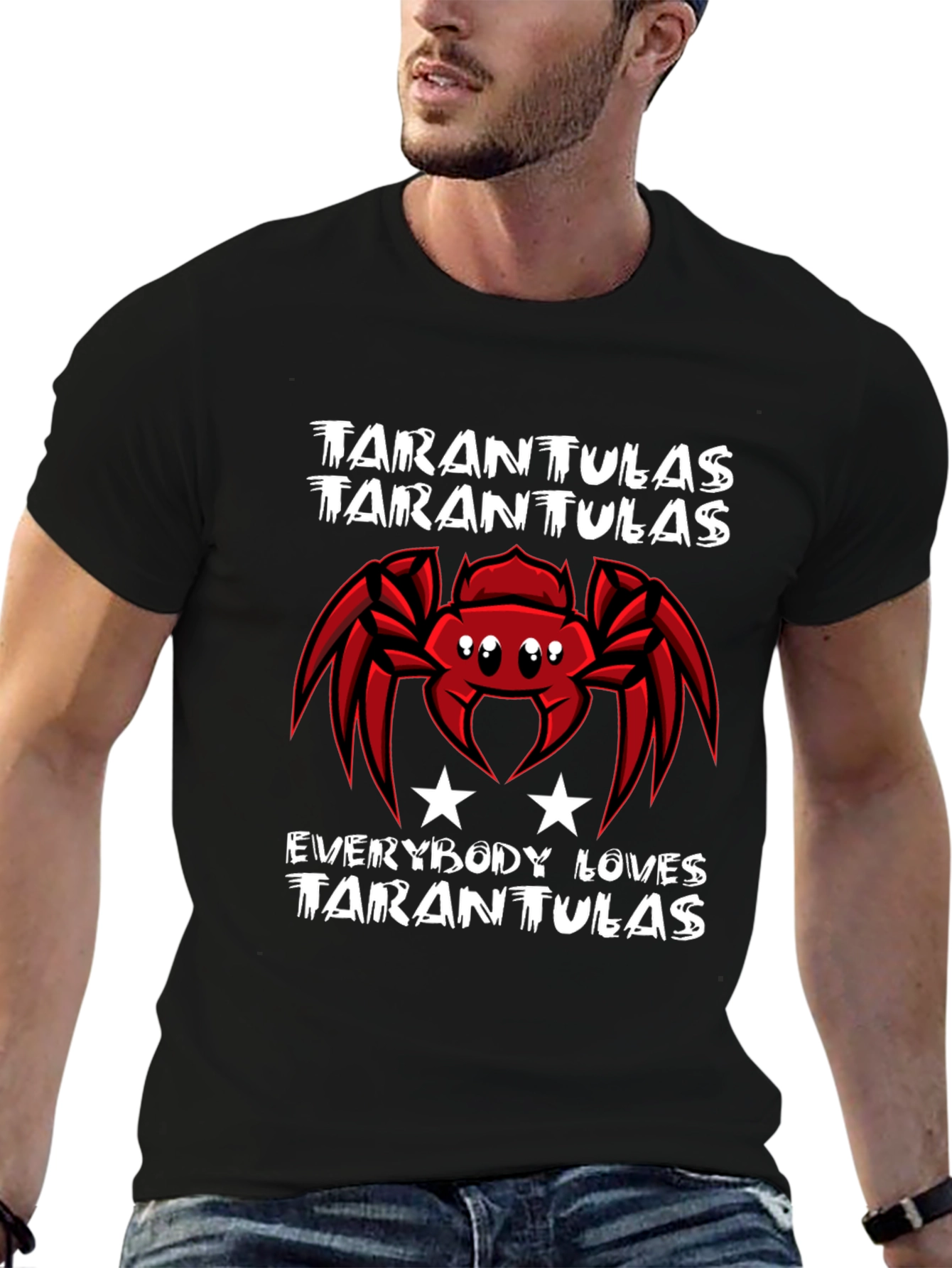 Black Tarantulas Graphic Tee - Everybody Loves Tarantulas T-Shirt view 6