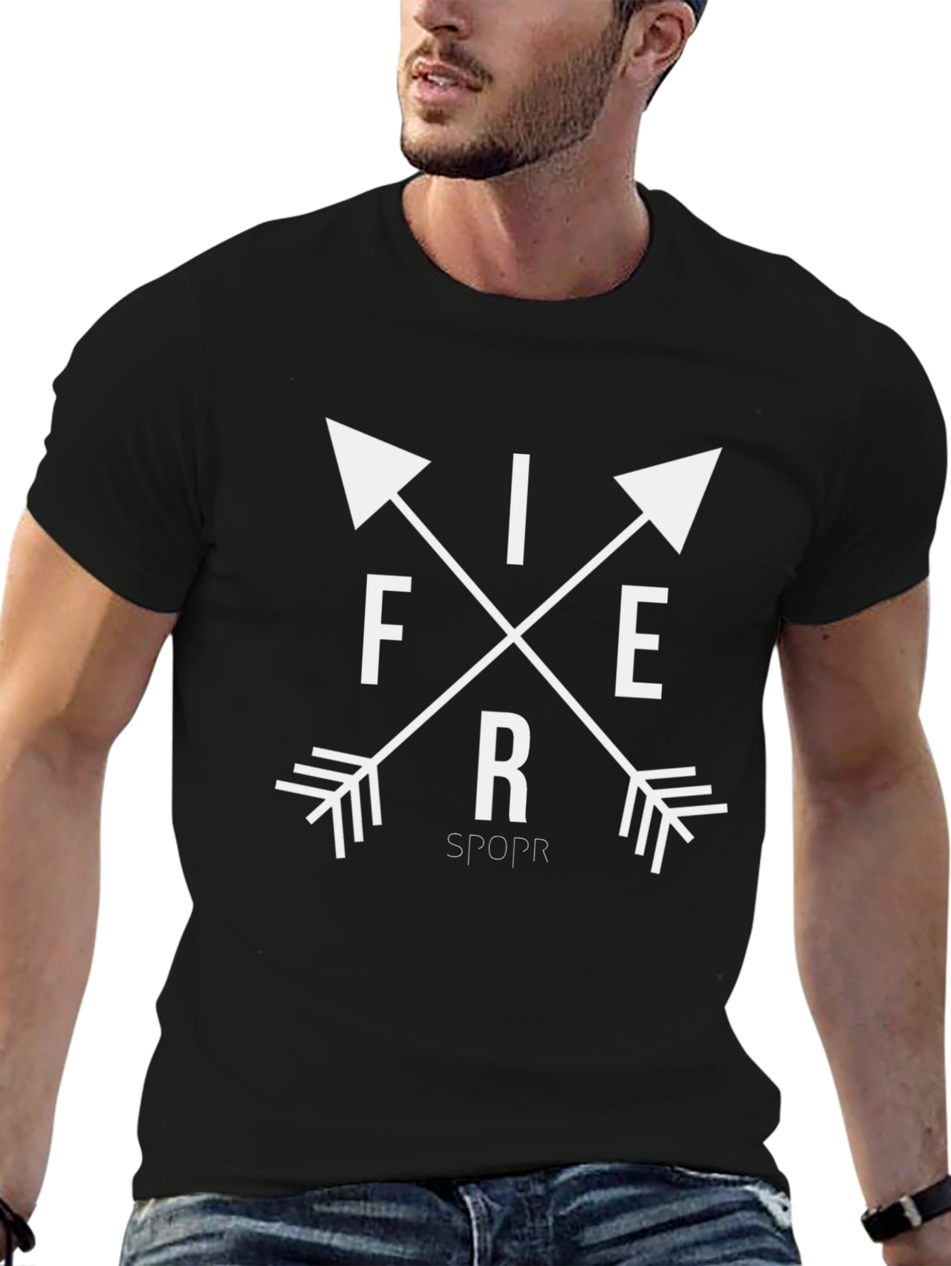 Black Fierce Arrow Graphic Black T-Shirt view 6