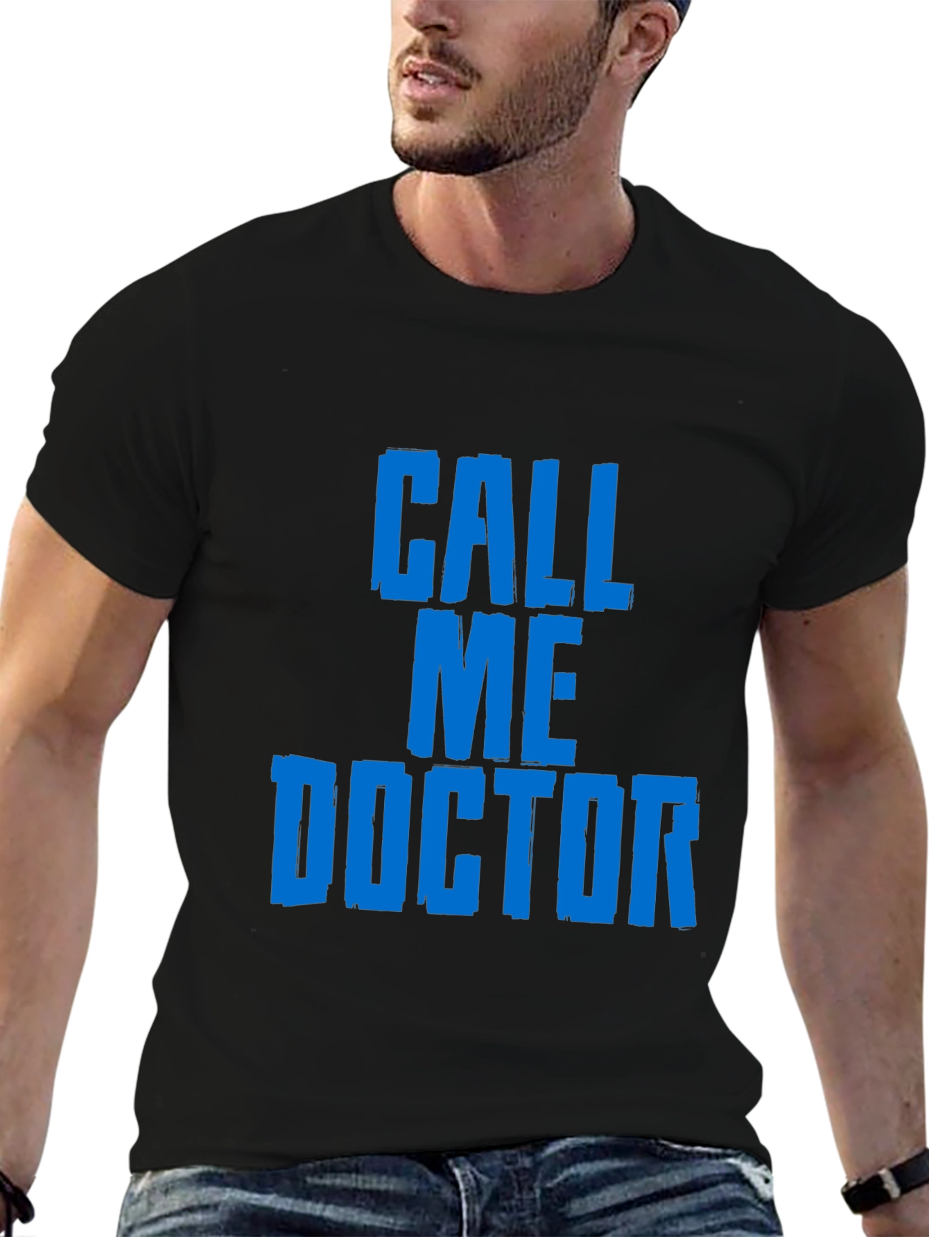 Black Call Me Doctor Graphic Tee - Black view 6