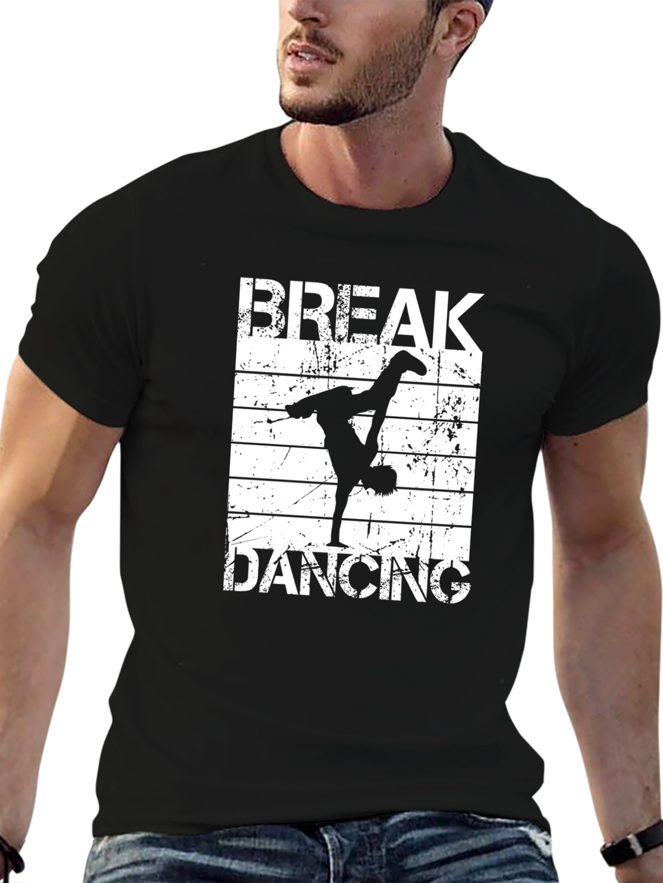 Black Break Dancing Black T-Shirt - Street Style Tee view 6