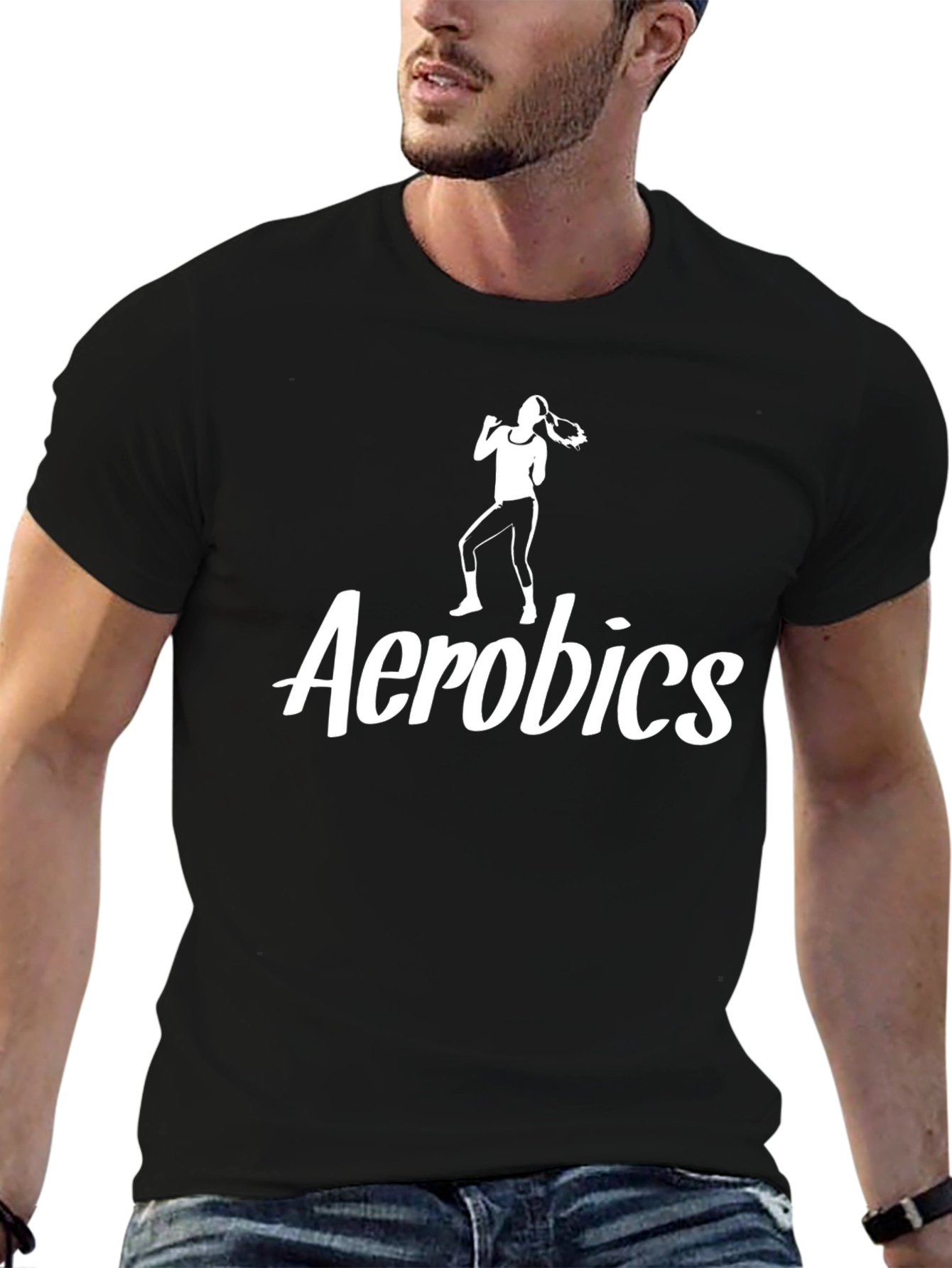 Black Aerobics Graphic Tee - Fitness Fashion view 6