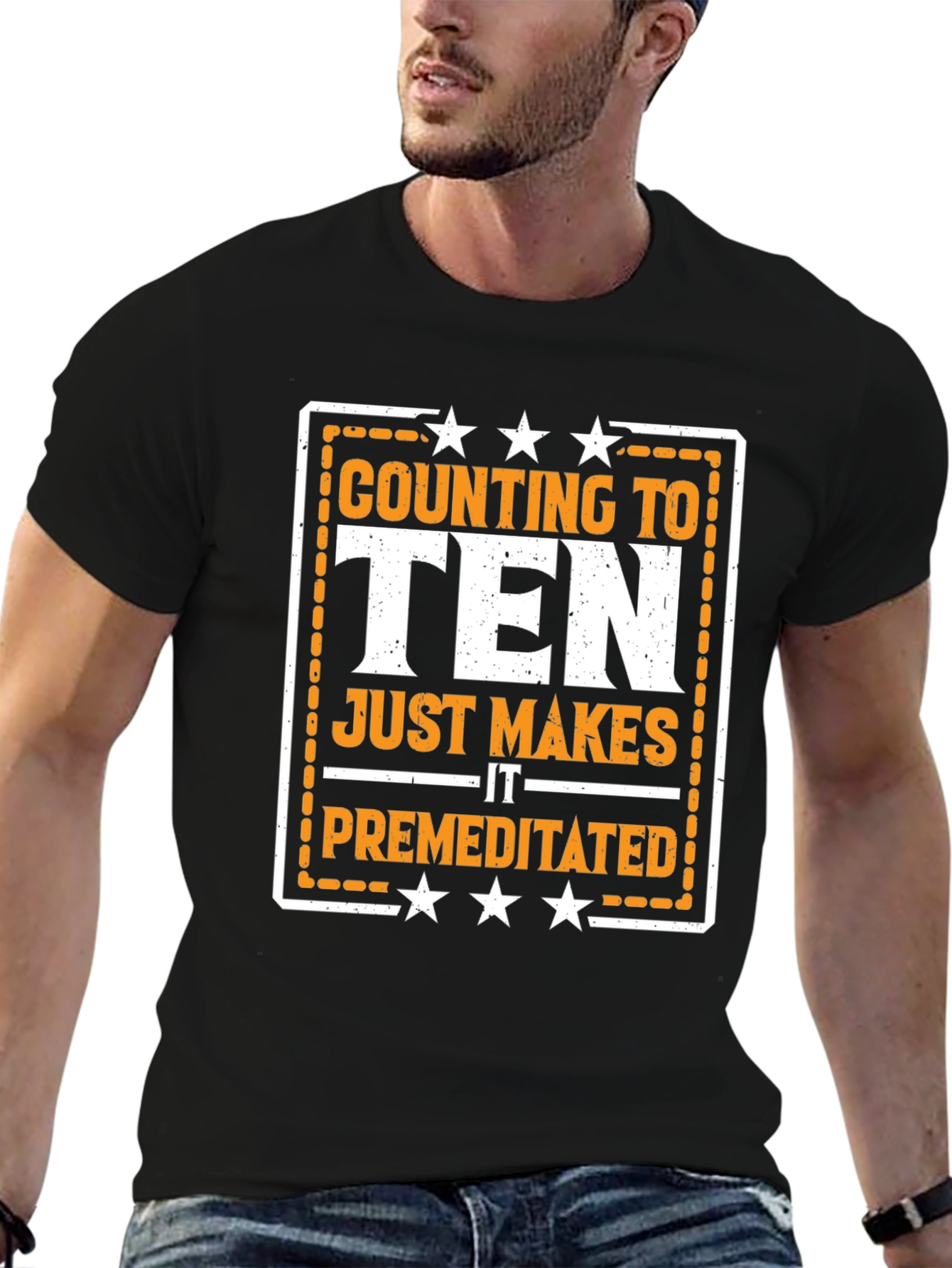 Black Counting to Ten T-Shirt - Funny Sarcastic Graphic Tee view 6