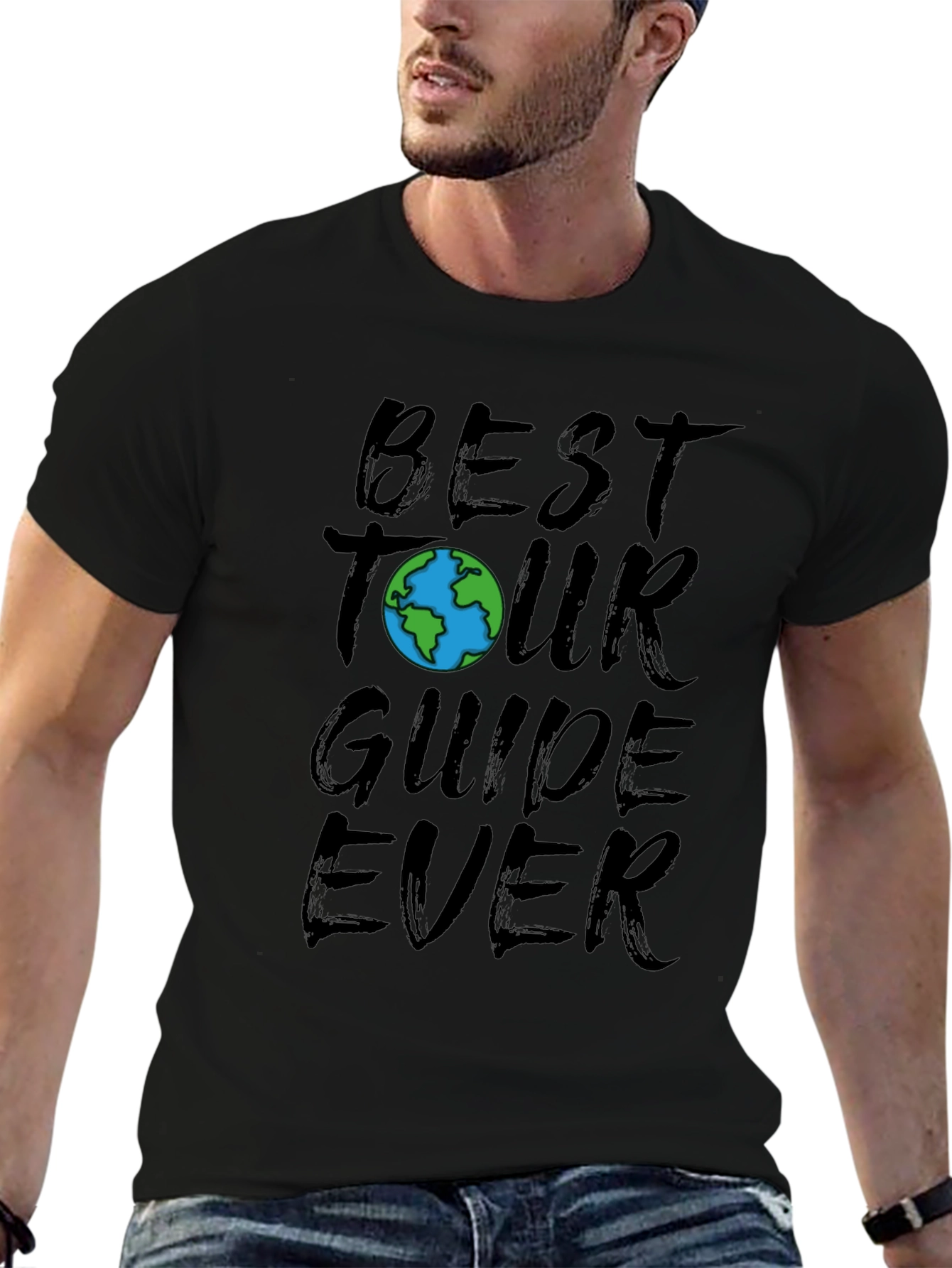 Black Best Tour Guide Ever - Graphic T-Shirt view 6