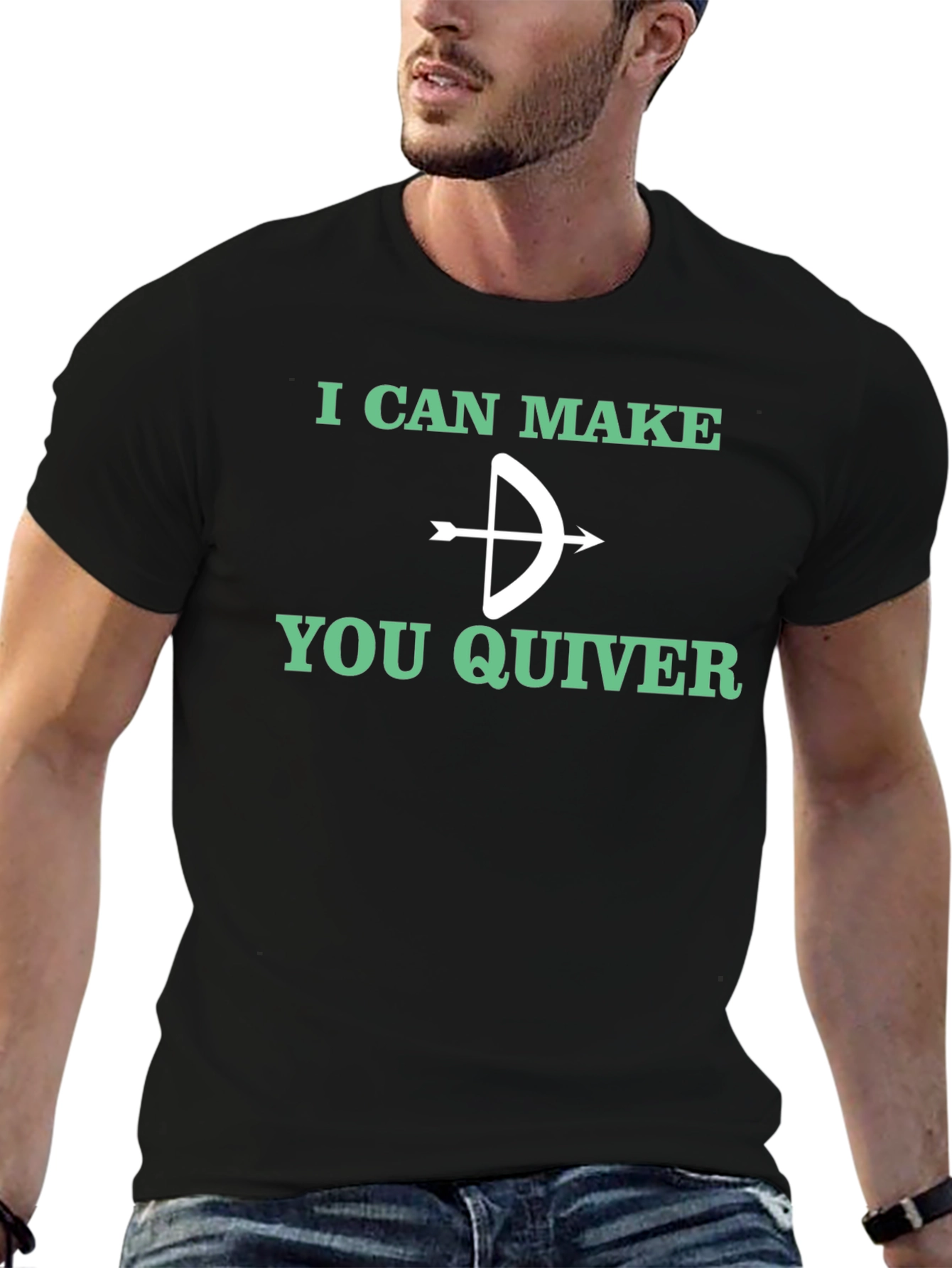 Black Funny Archery T-Shirt - I Can Make You Quiver view 6
