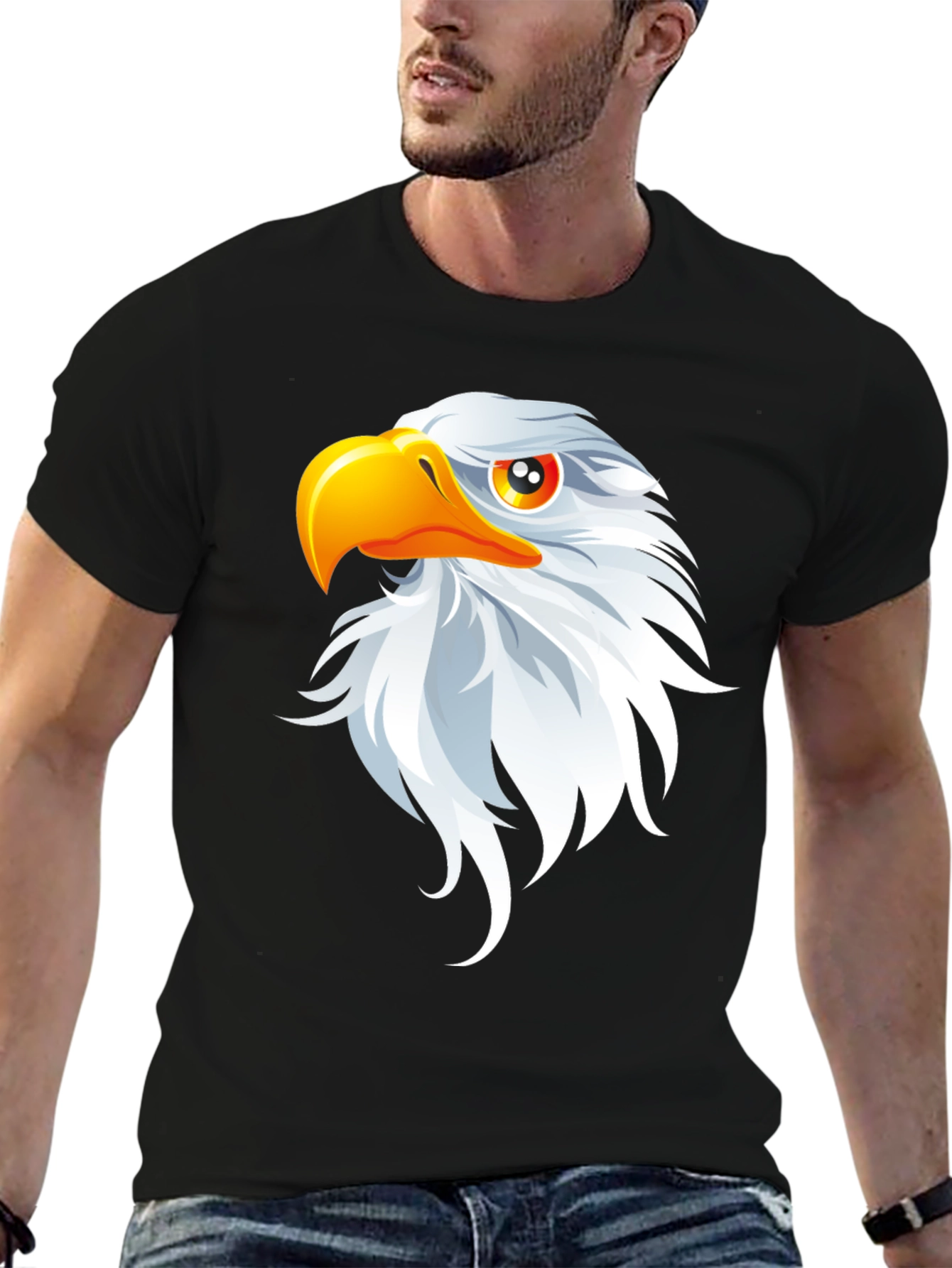 Black Eagle Graphic Black T-Shirt - Patriotic Design view 6