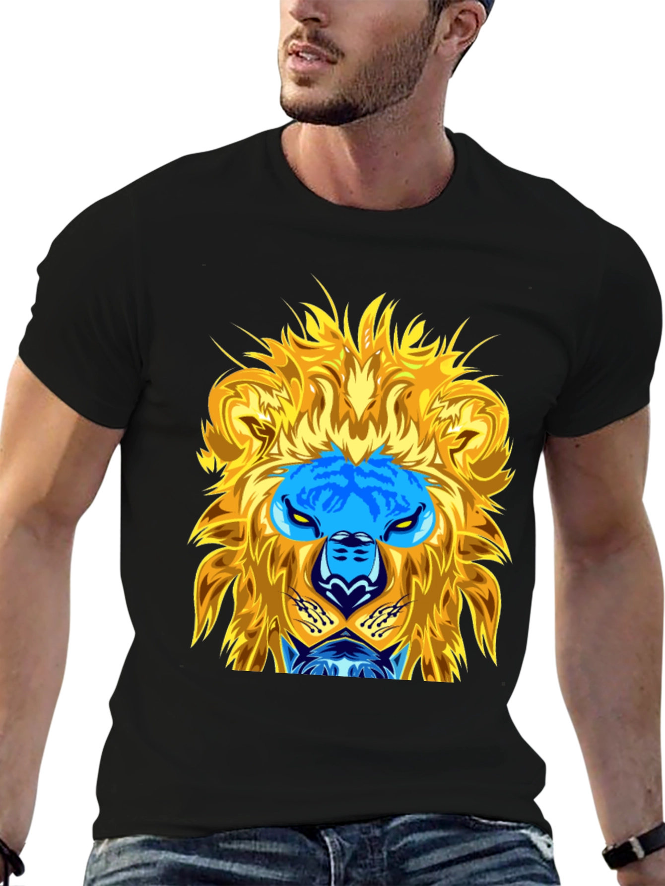 Black Lion Graphic Tee - Black Cotton Blend view 6