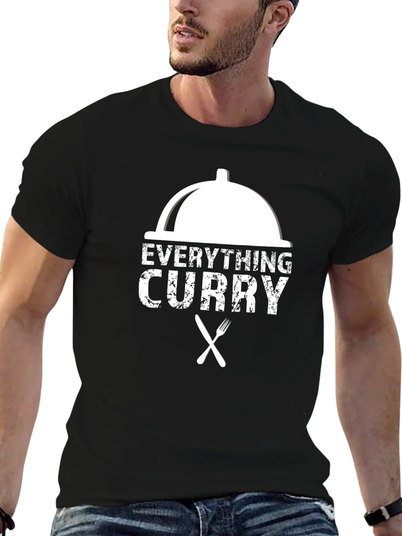Black Everything Curry T-Shirt - Foodie Design view 6