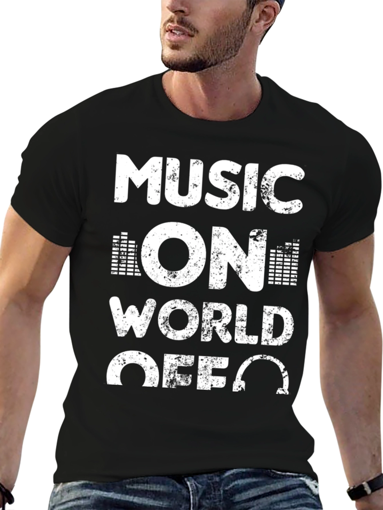 Black Music On World Off Graphic T-Shirt view 6