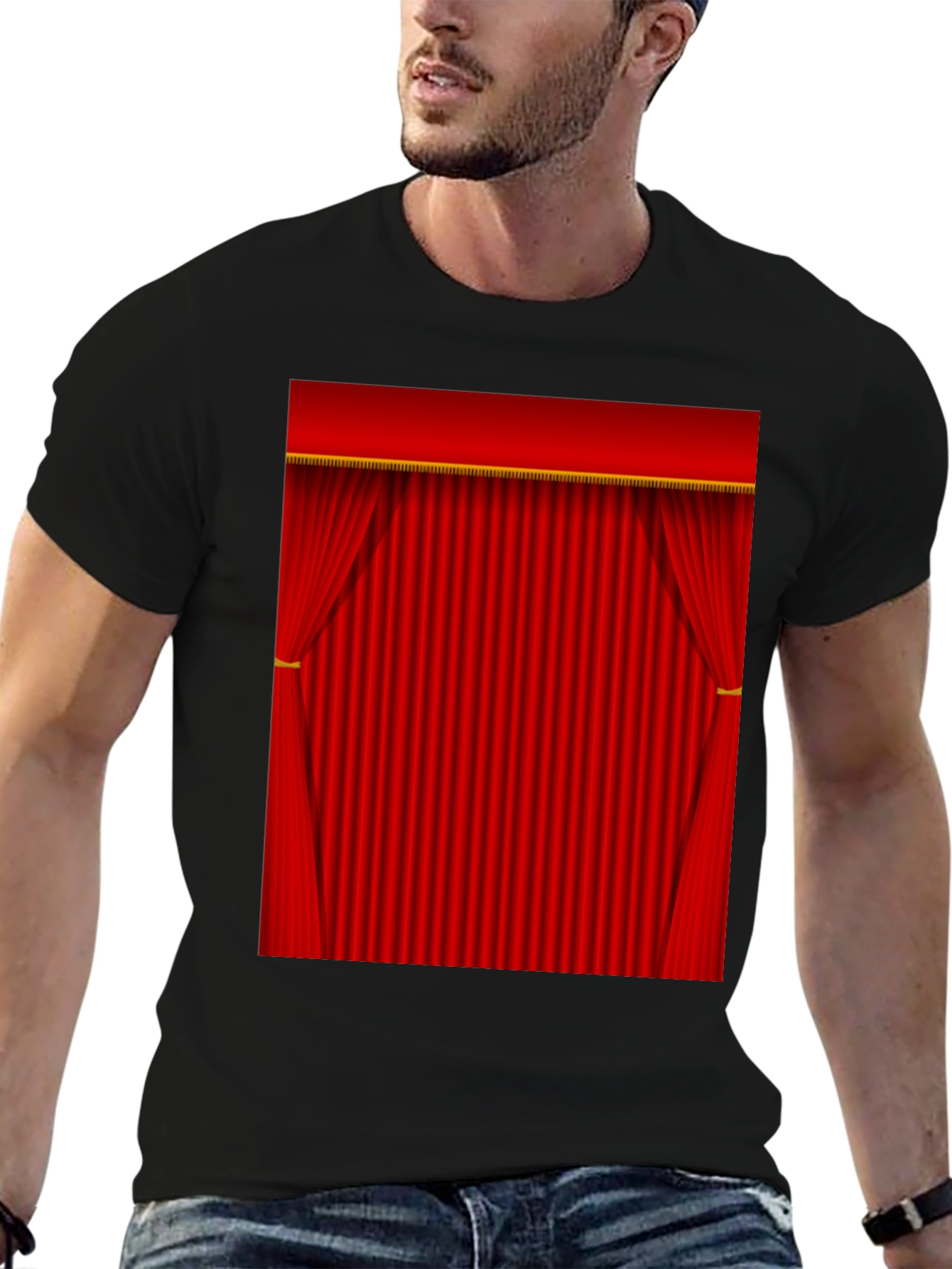 Black Theater Curtains Graphic Tee - Stage Ready Style view 6