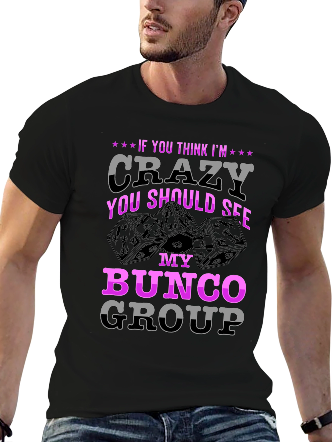 Black Crazy Bunco Group Graphic Tee view 6