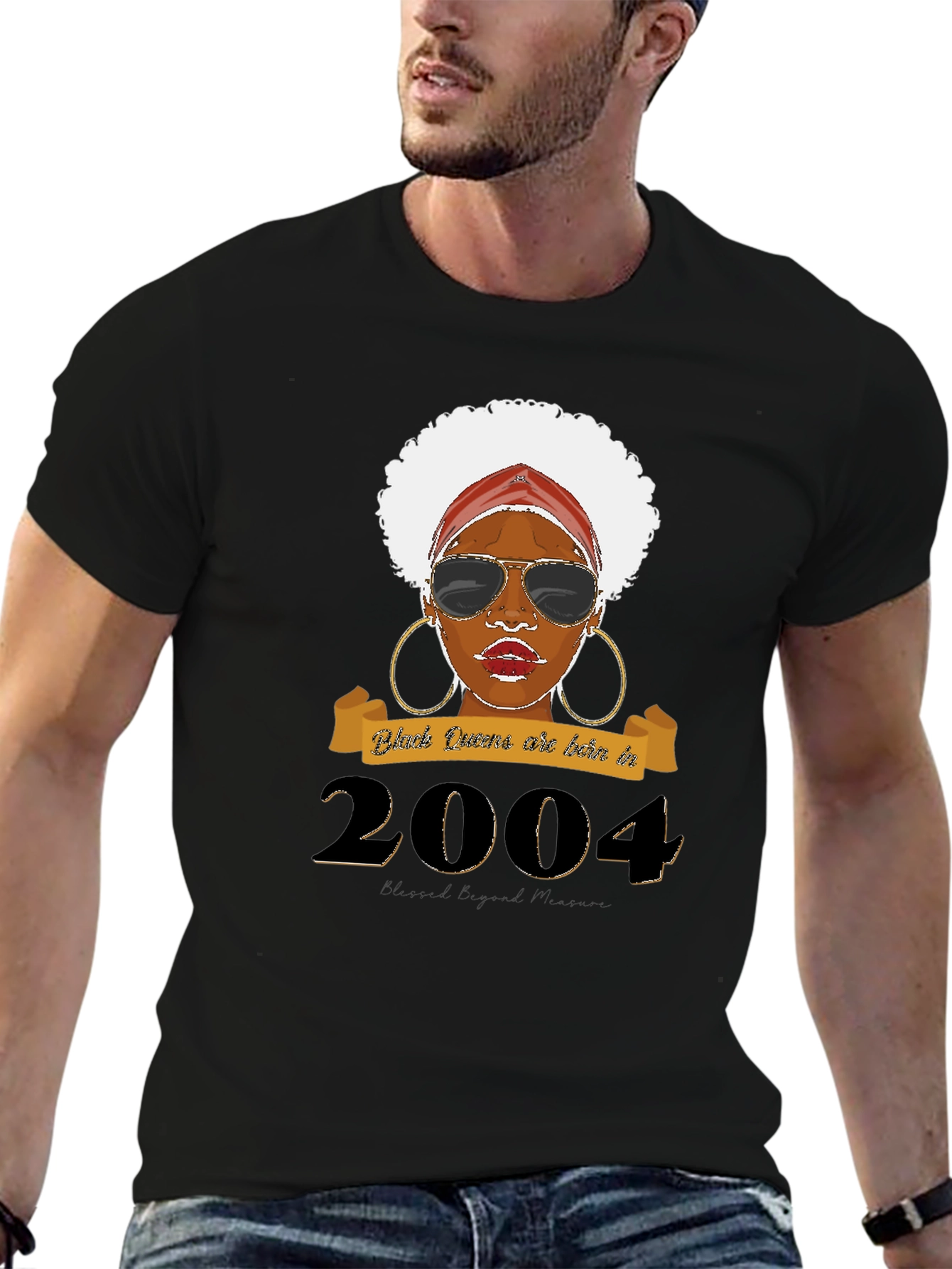 Black Black Queen Born In 2004 T-Shirt view 6