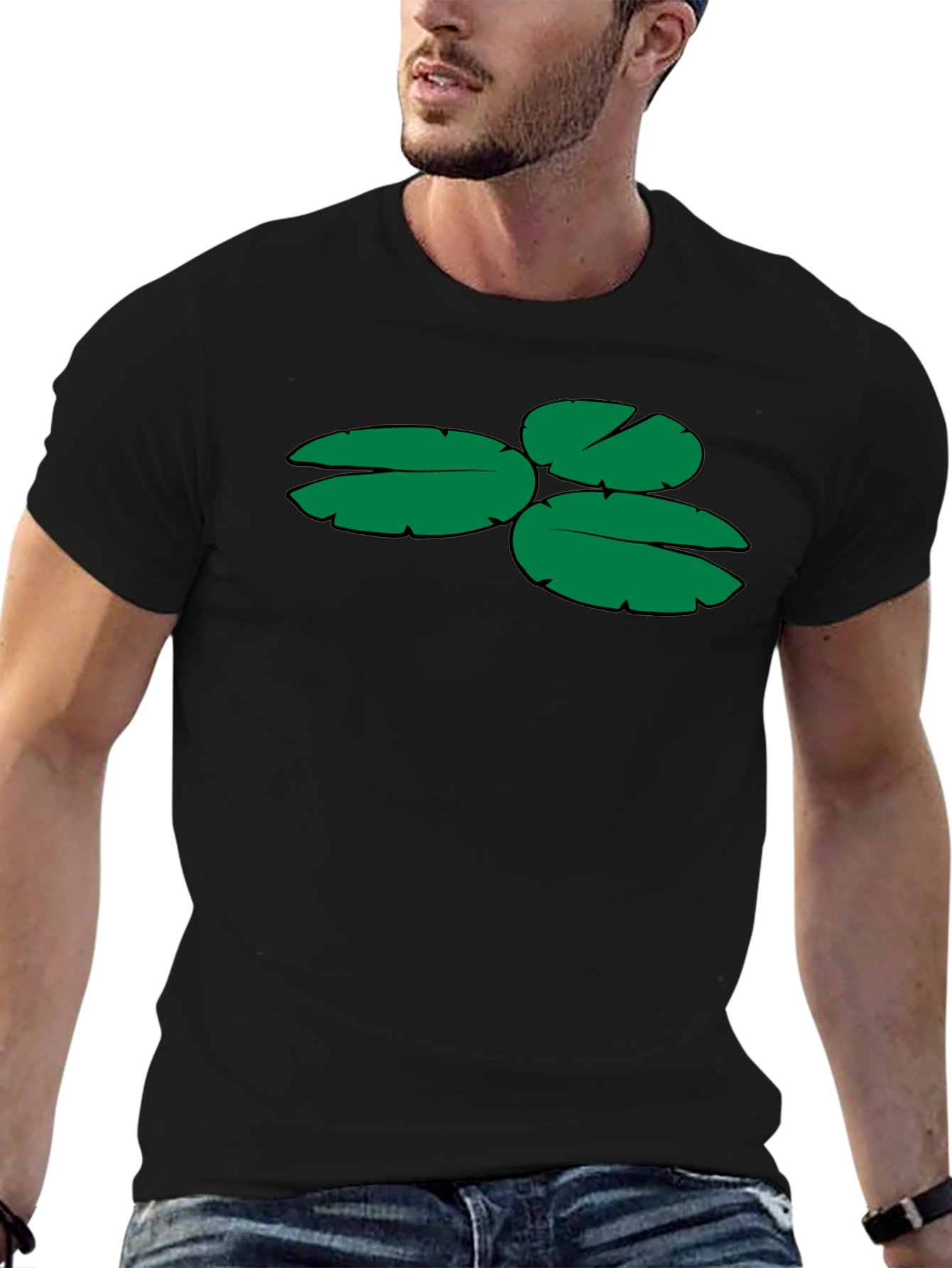 Black Lily Pad Graphic Tee - Soft Cotton Blend view 6