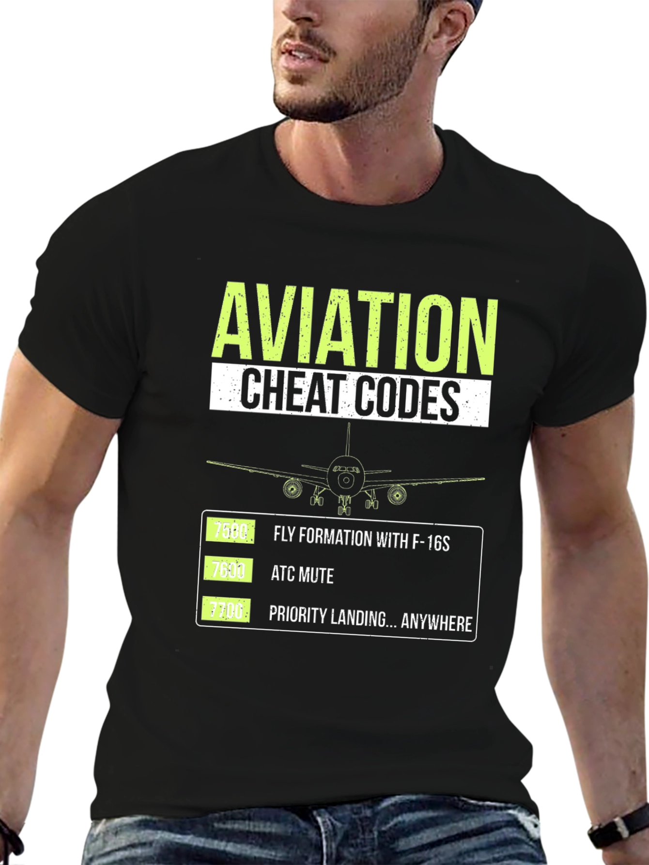 Aviation Cheat Codes Graphic T-Shirt - 6