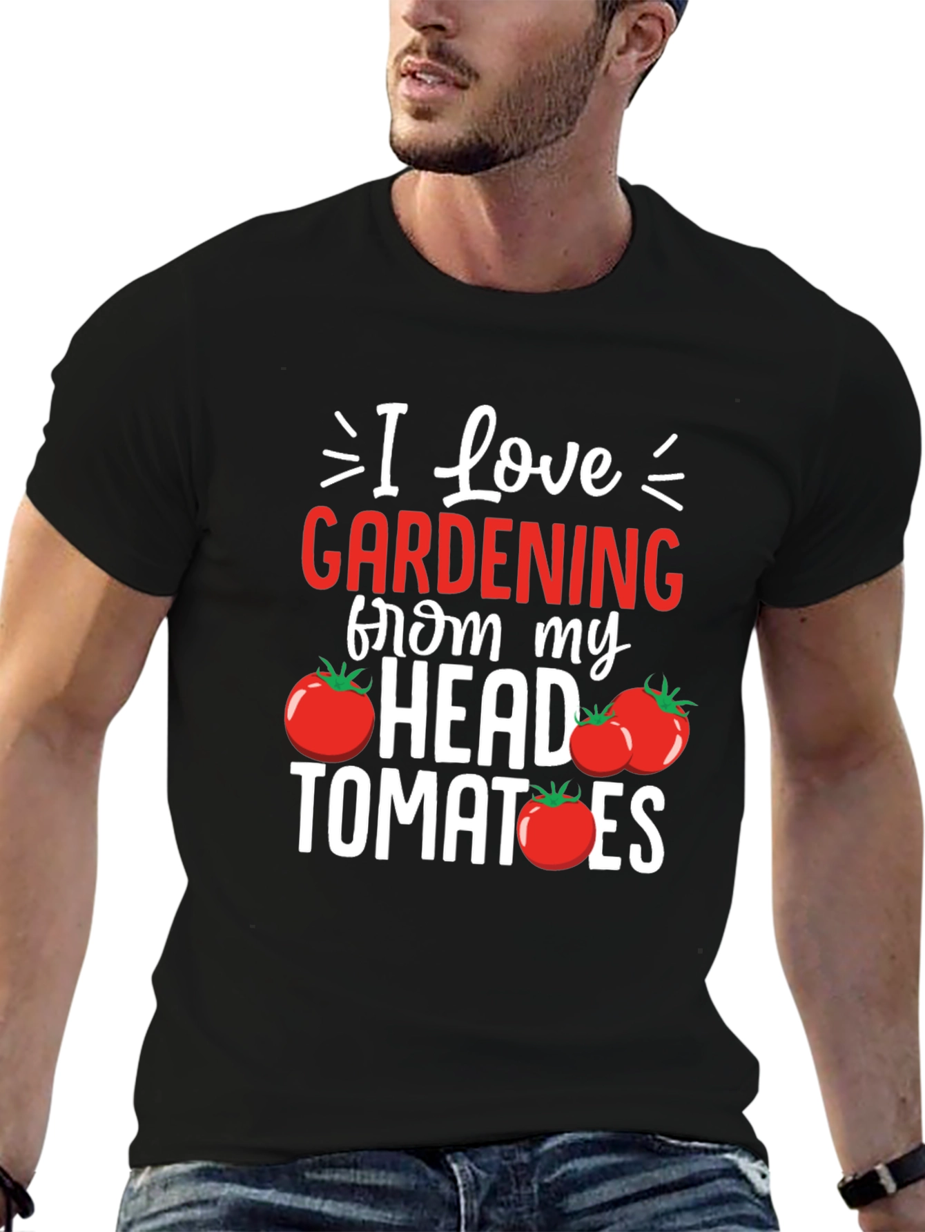 Black Gardening Tomato T-Shirt view 6