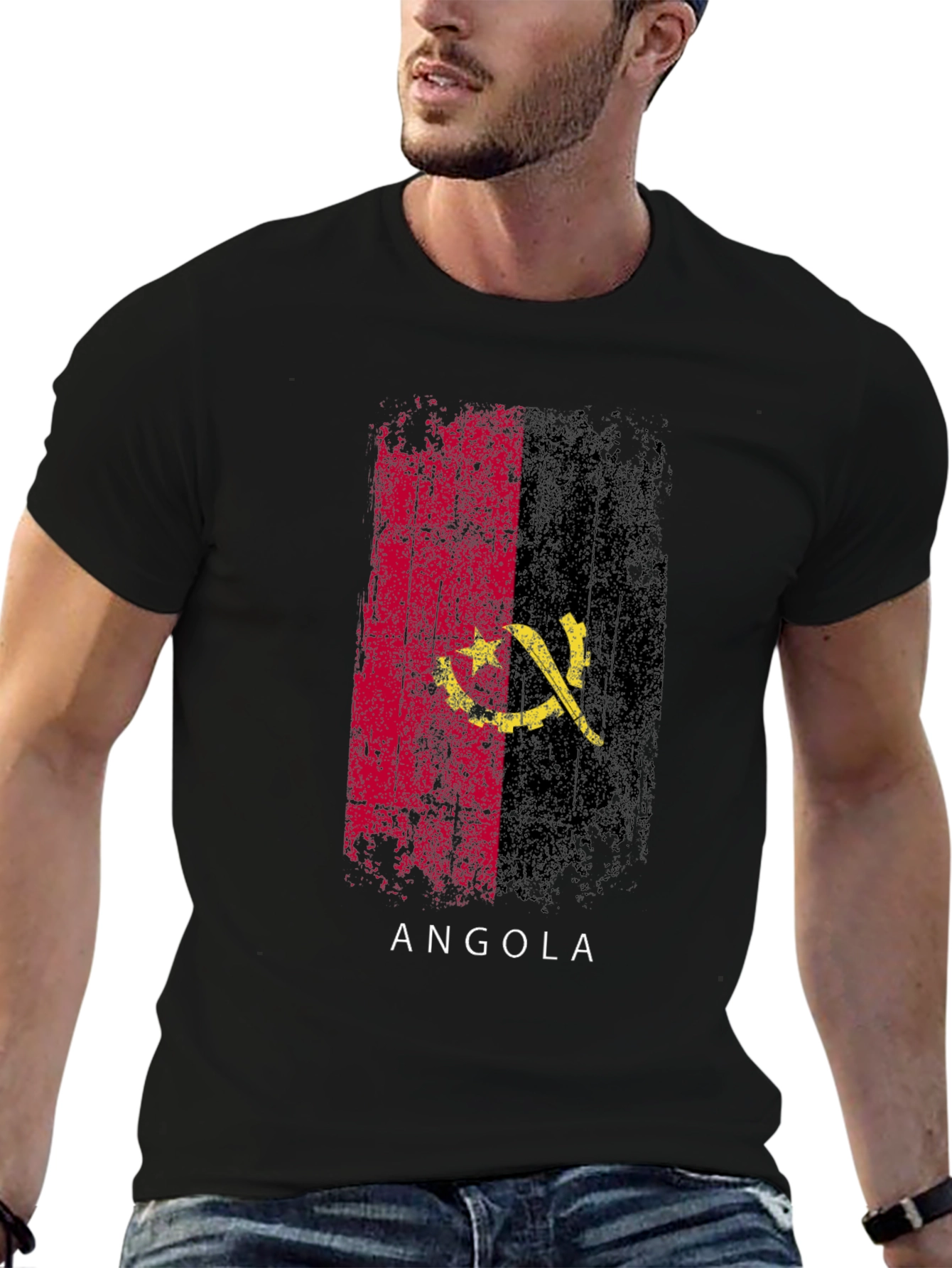Angola Flag T-Shirt - Black Pride Tee - 6