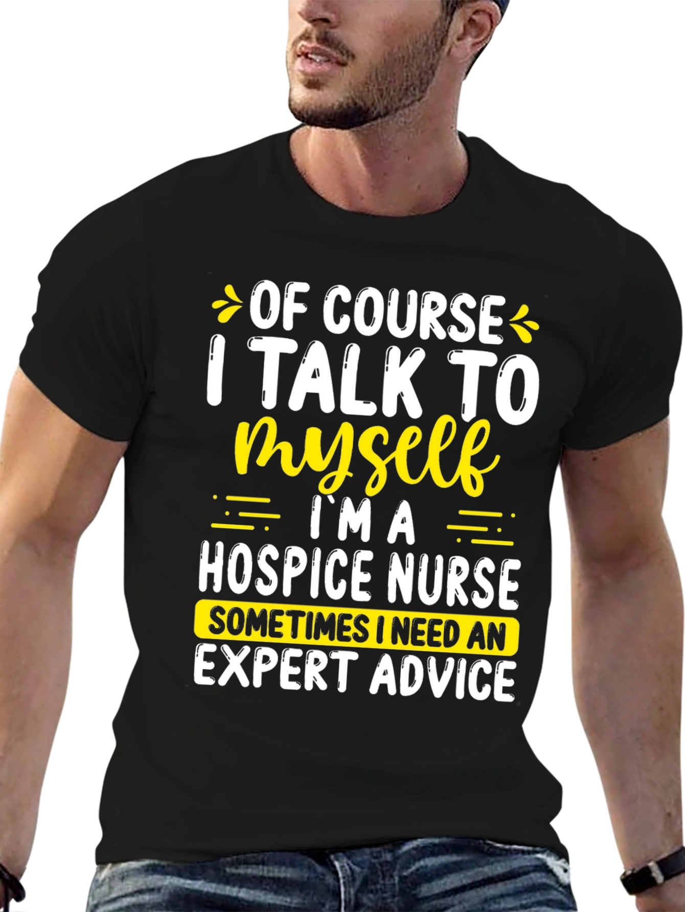 Black Hospice Nurse Expert Advice T-Shirt view 6