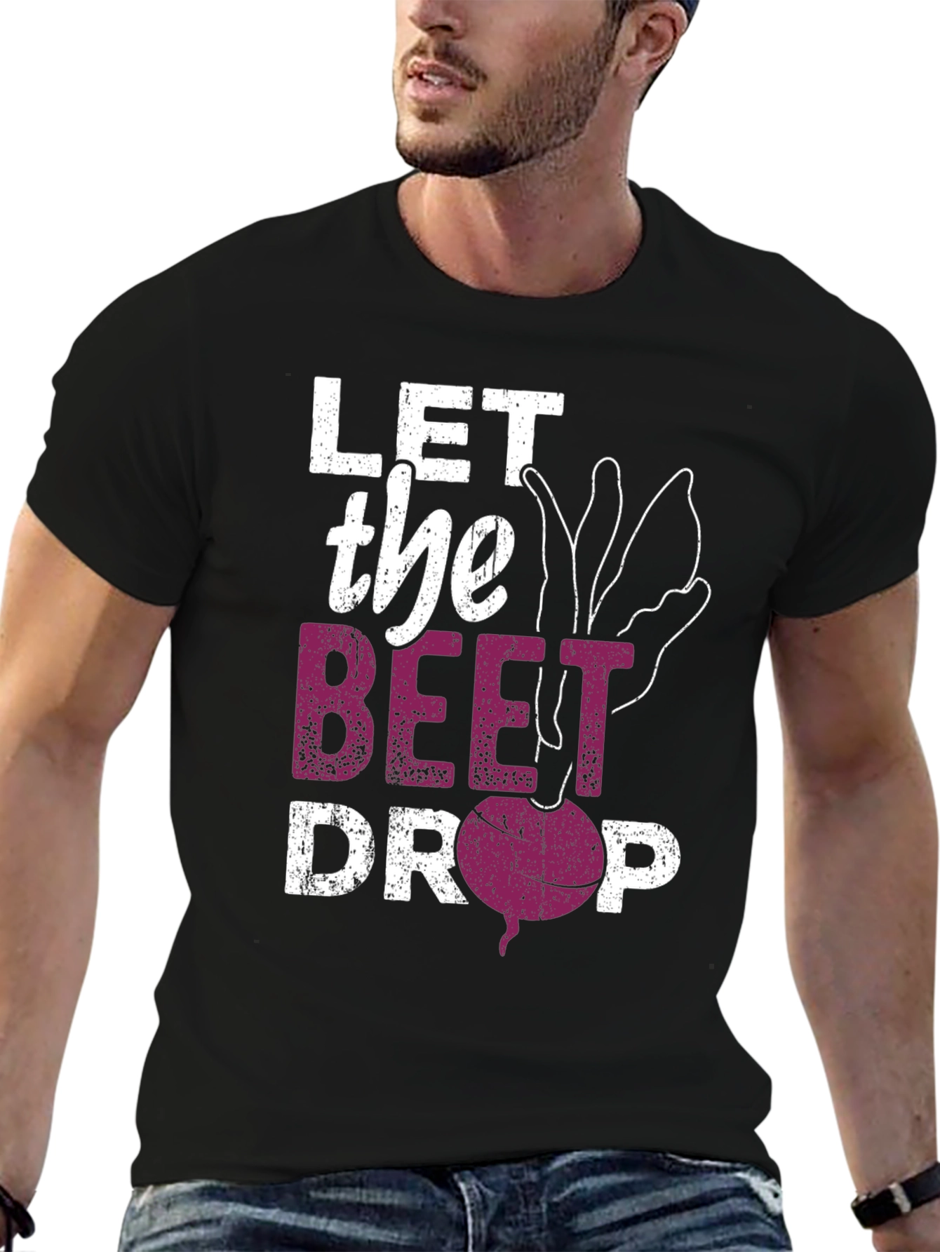 Black Let the Beet Drop Graphic T-Shirt view 6
