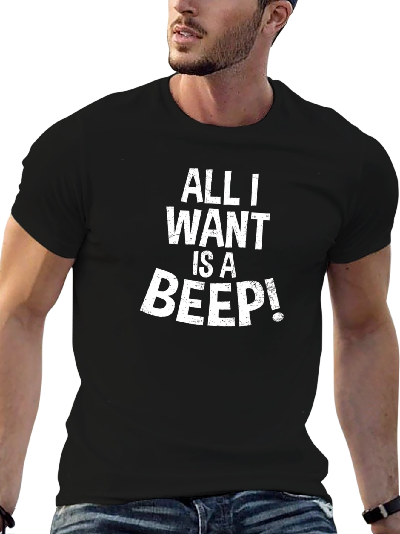 Black All I Want Is a Beep! Graphic Tee view 6