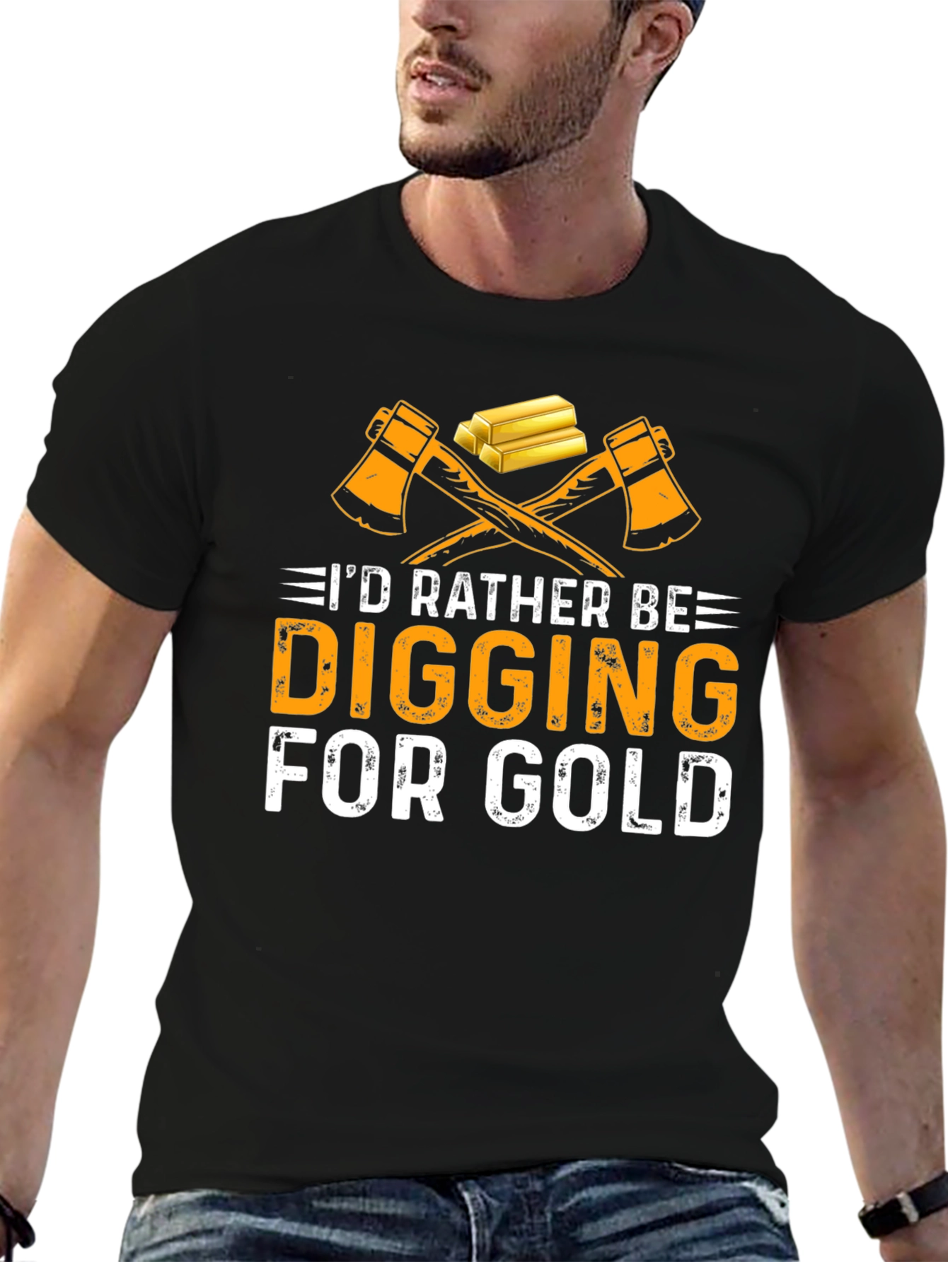 Black Digging For Gold T-Shirt - Miner Gift Idea view 6
