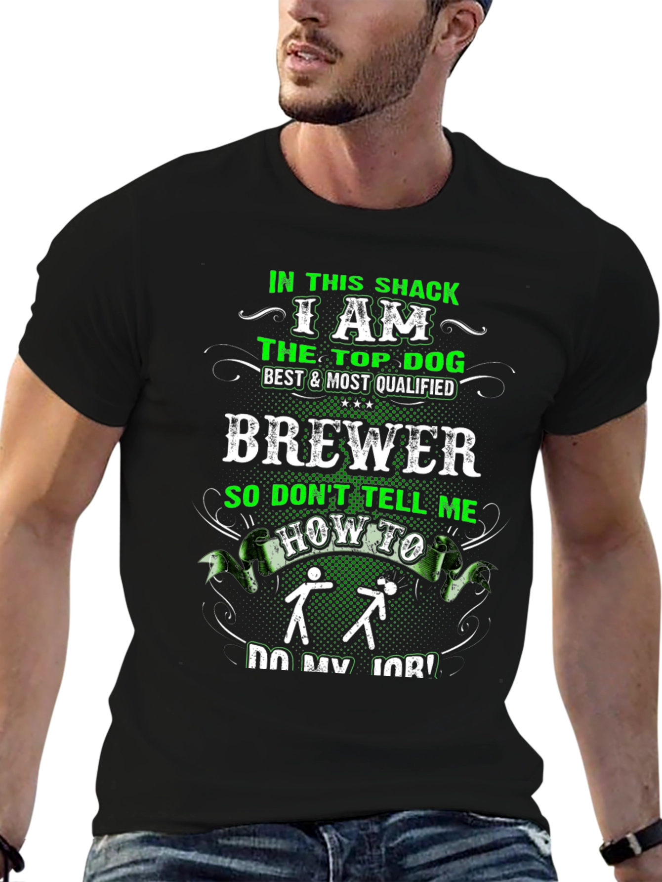 Black In This Shack I Am The Top Dog Brewer T-Shirt view 6
