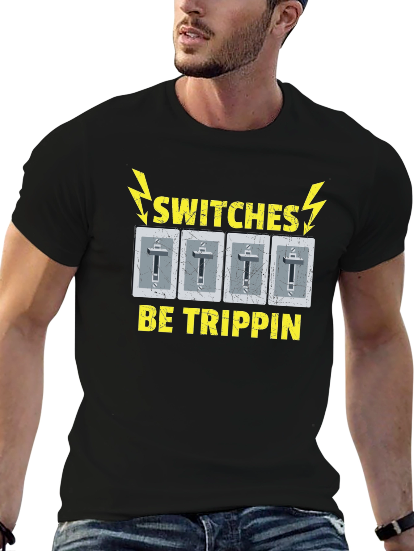 Black Switches Be Trippin' Funny Graphic T-Shirt view 6
