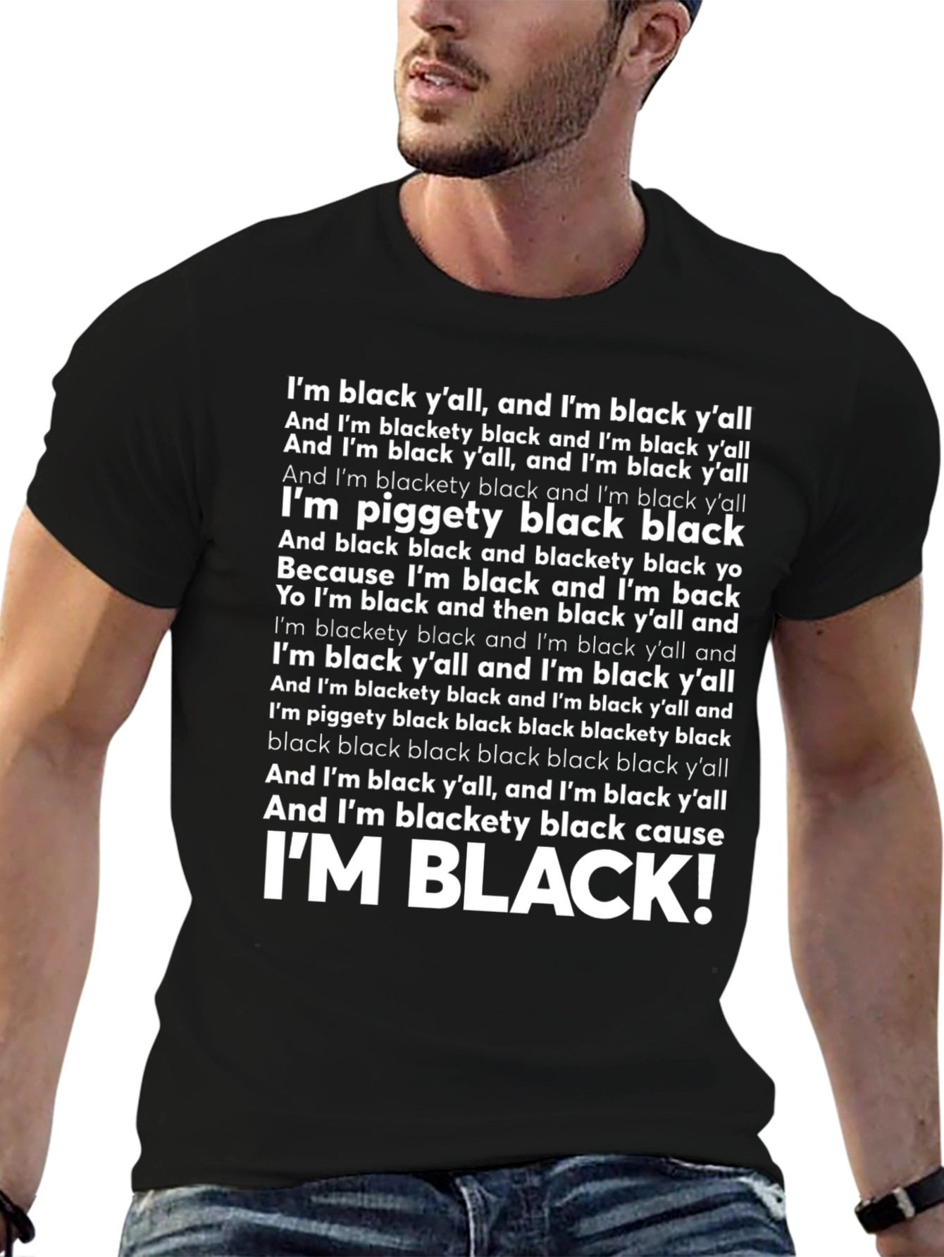 Black I'M BLACK! T-Shirt - Black Pride Graphic Tee view 6