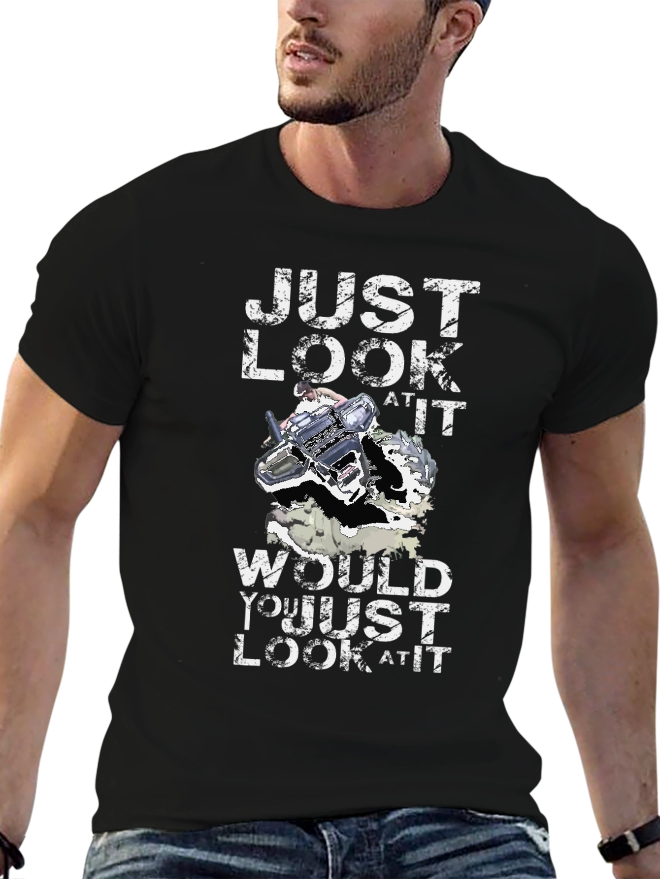 Black Just Look At It T-Shirt Funny Gift view 6