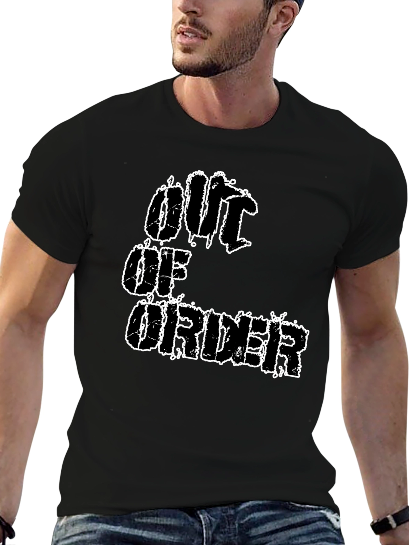 Black Out Of Order Graphic T-Shirt - Black view 6