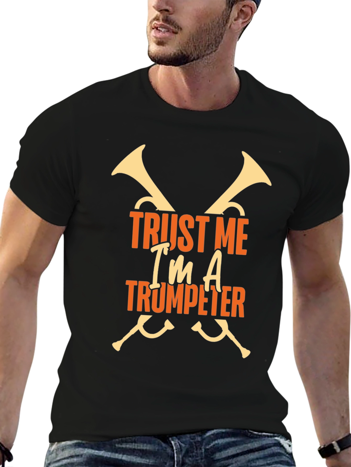 Black Trust Me I'm A Trumpeter Graphic T-Shirt view 6