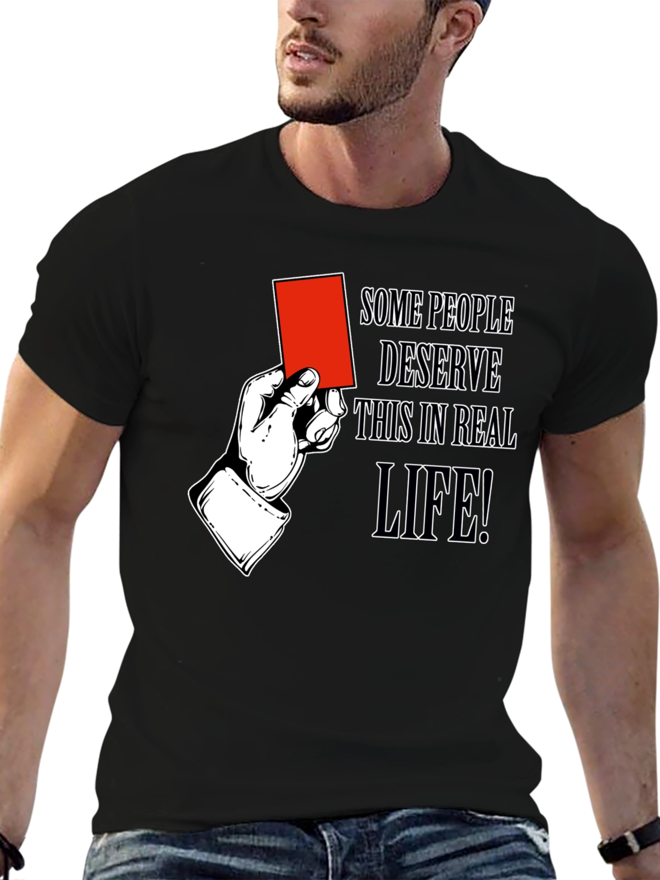 Black Red Card Humor T-Shirt: Some People Deserve It view 6